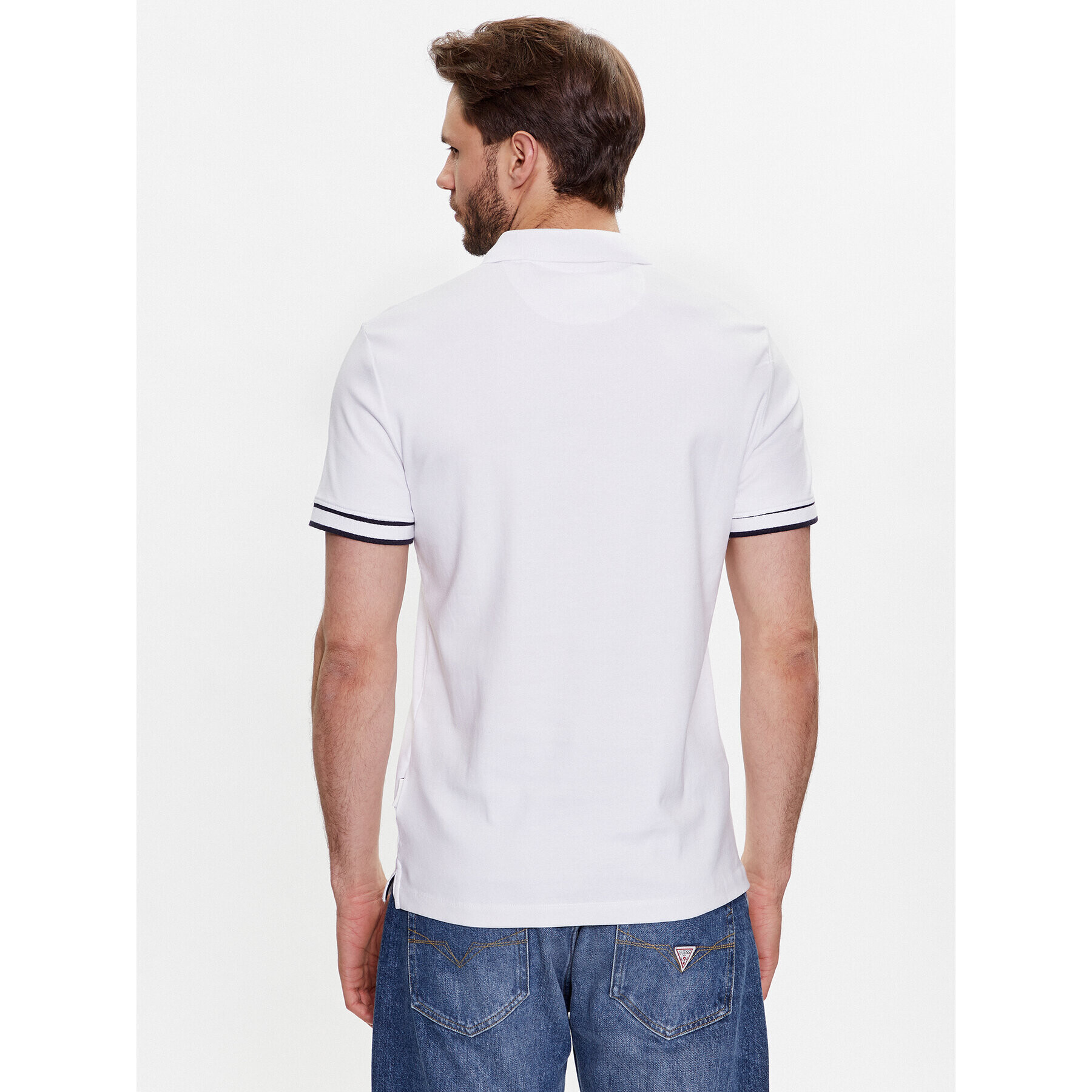 Guess Polokošeľa Oliver M3GP66 KBL51 Biela Slim Fit - Pepit.sk