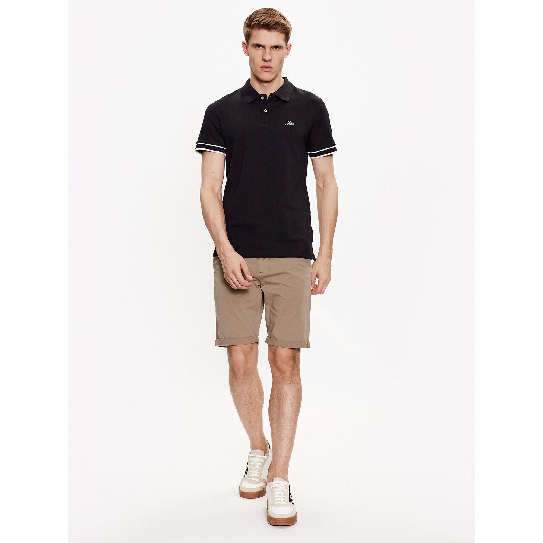 Guess Polokošeľa Oliver M3GP66 KBL51 Čierna Slim Fit - Pepit.sk