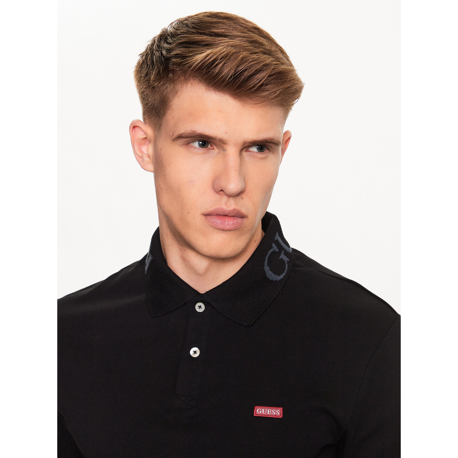 Guess Polokošeľa Oliver M3YP36 KBL51 Čierna Regular Fit - Pepit.sk