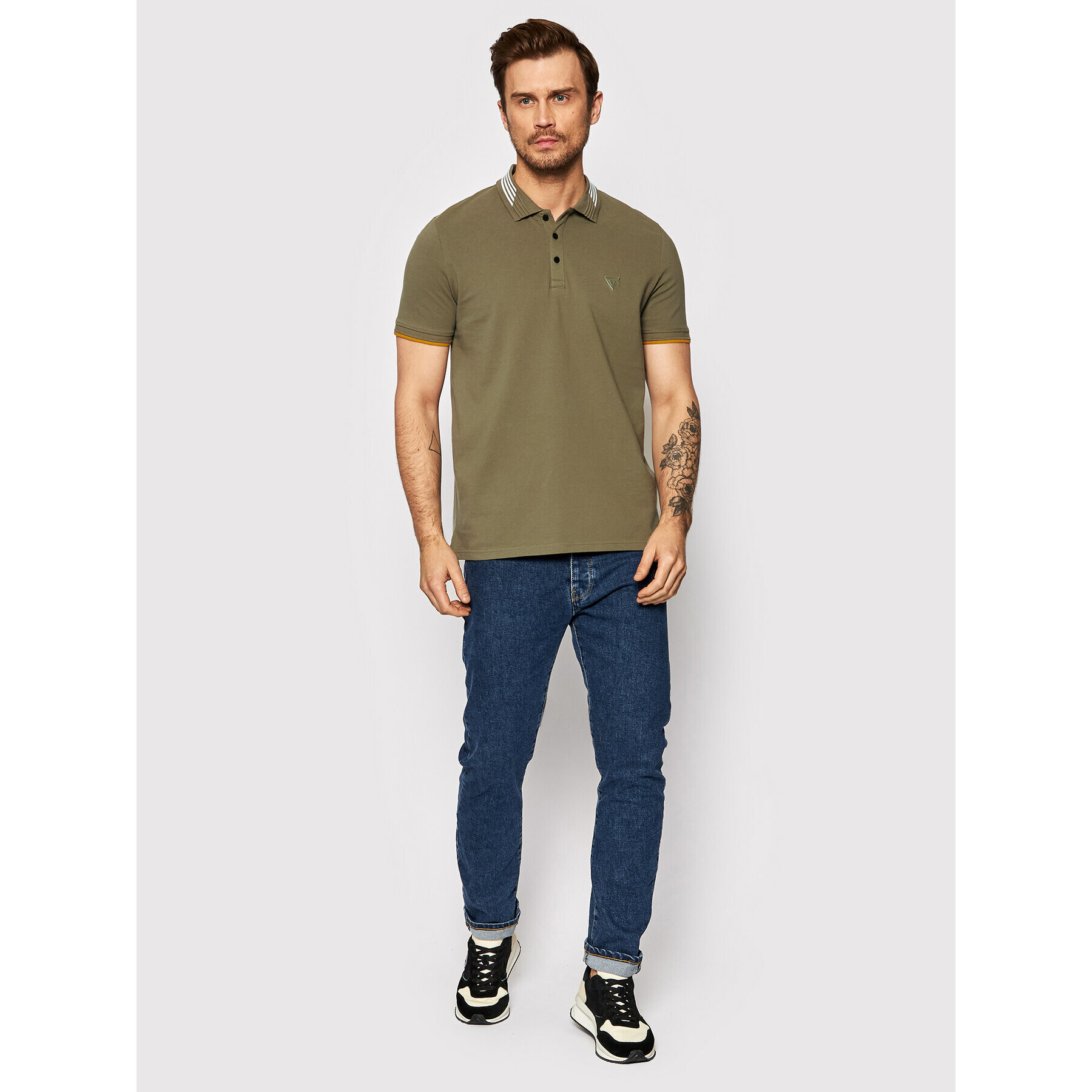 Guess Polokošeľa Oz M2RP55 K9WF1 Zelená Slim Fit - Pepit.sk