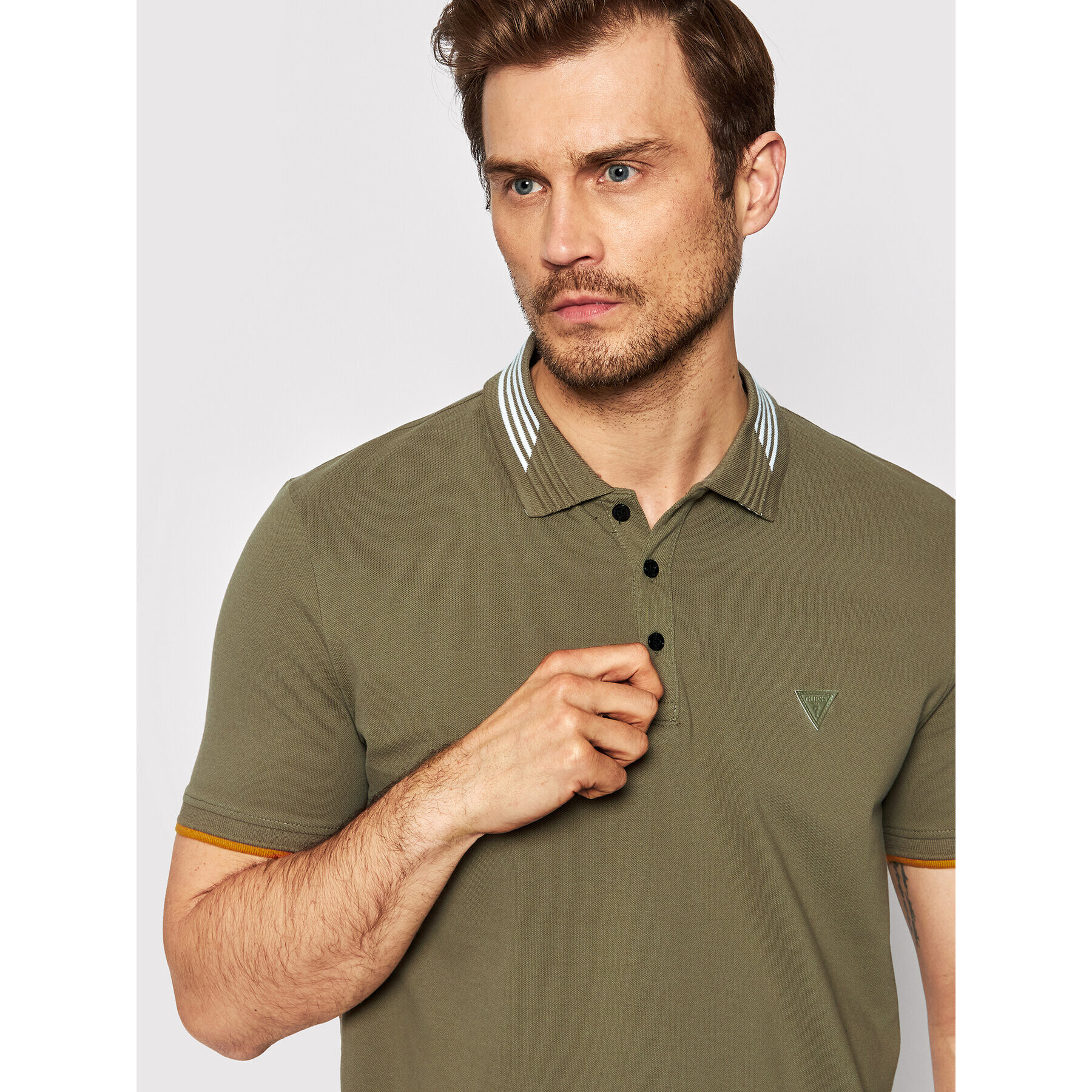 Guess Polokošeľa Oz M2RP55 K9WF1 Zelená Slim Fit - Pepit.sk