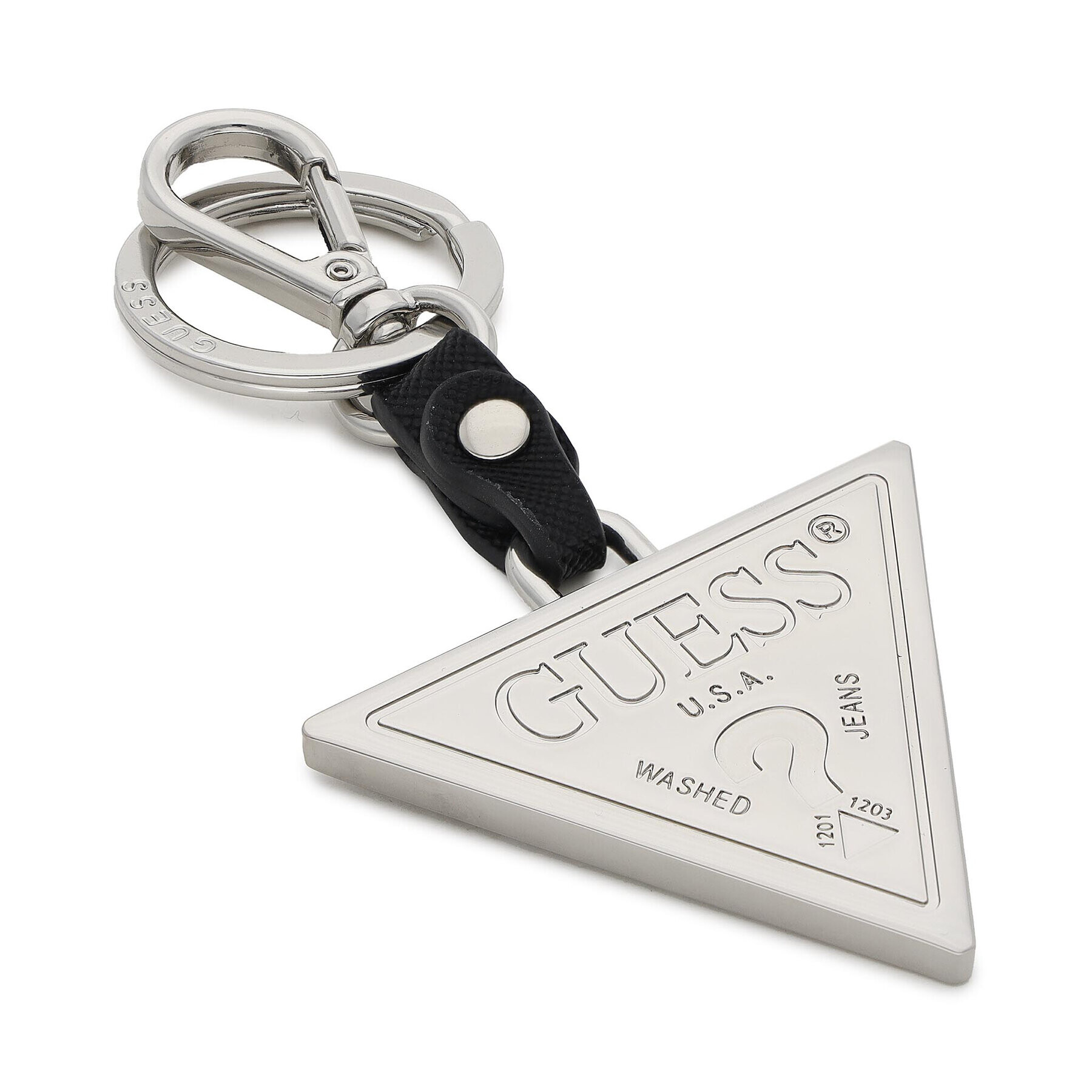 Guess Prívesok Saffiano Triangle Keyring RW7422 P2201 Strieborná - Pepit.sk