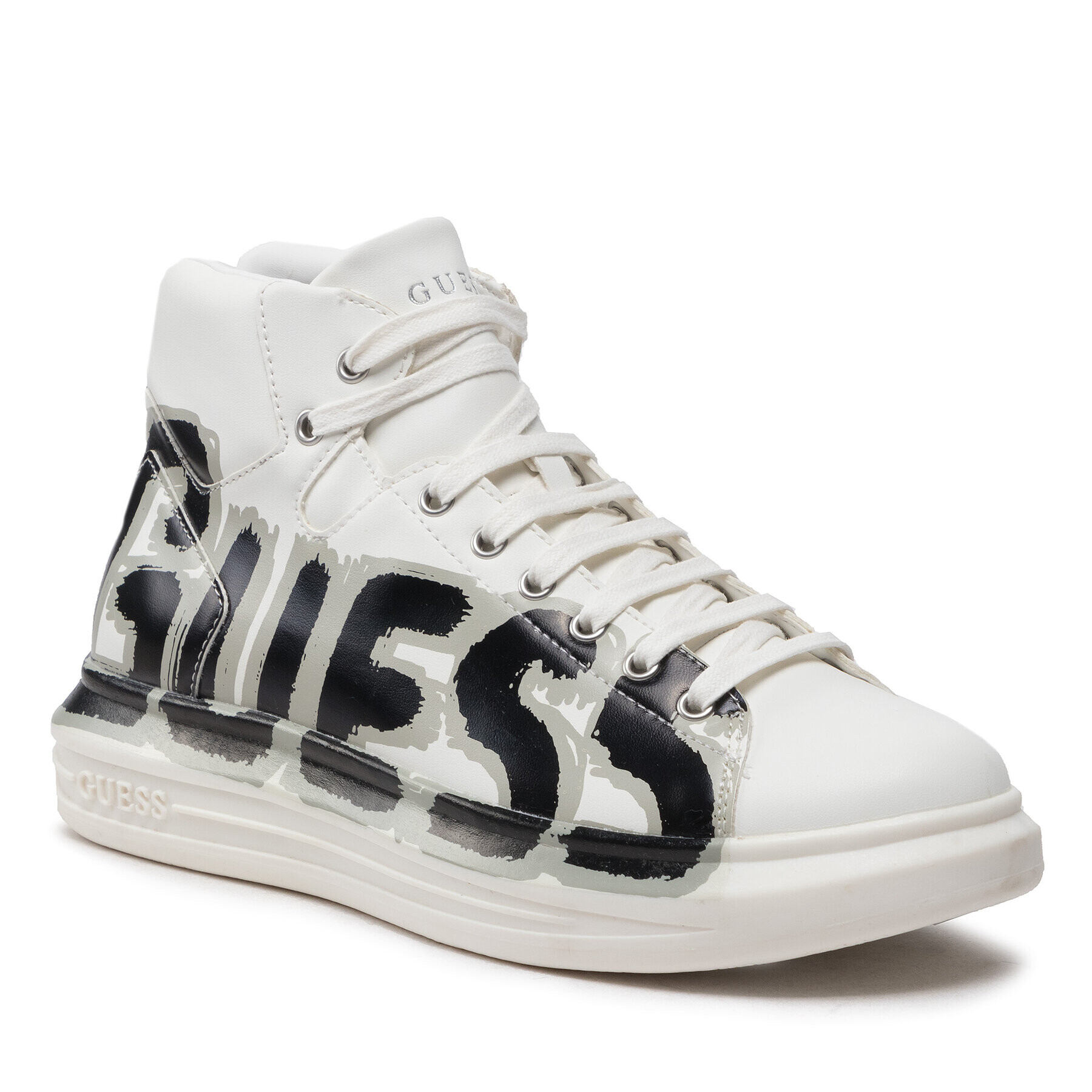 Guess Sneakersy Salerno Mid FM7SRM ELE12 Biela - Pepit.sk