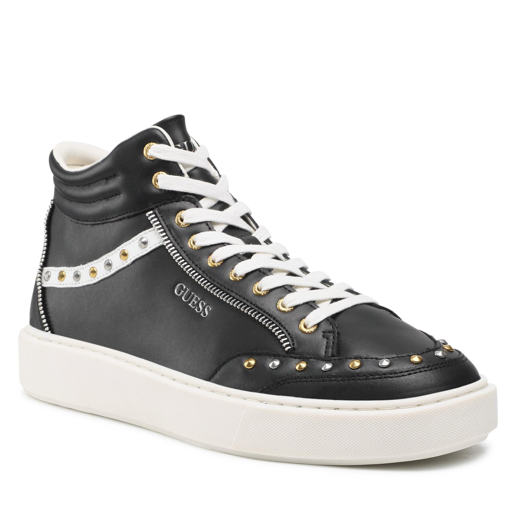 Guess Sneakersy Vice Mid Studs FM5VDS LEA12 Čierna - Pepit.sk