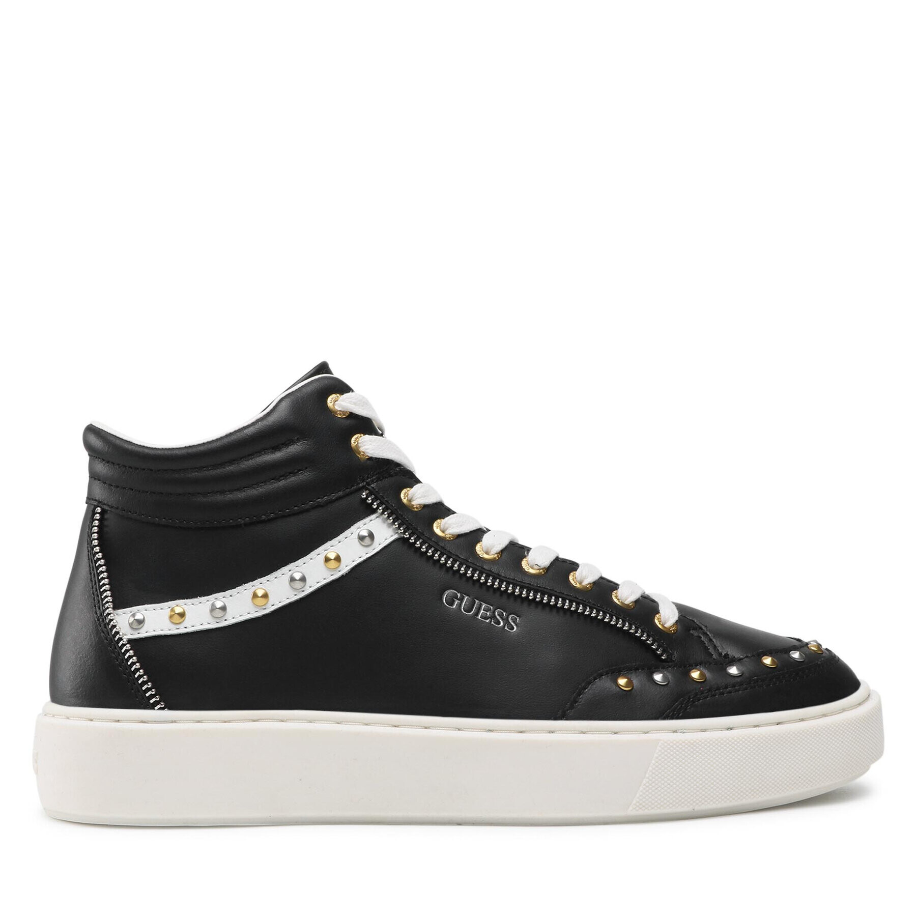 Guess Sneakersy Vice Mid Studs FM5VDS LEA12 Čierna - Pepit.sk