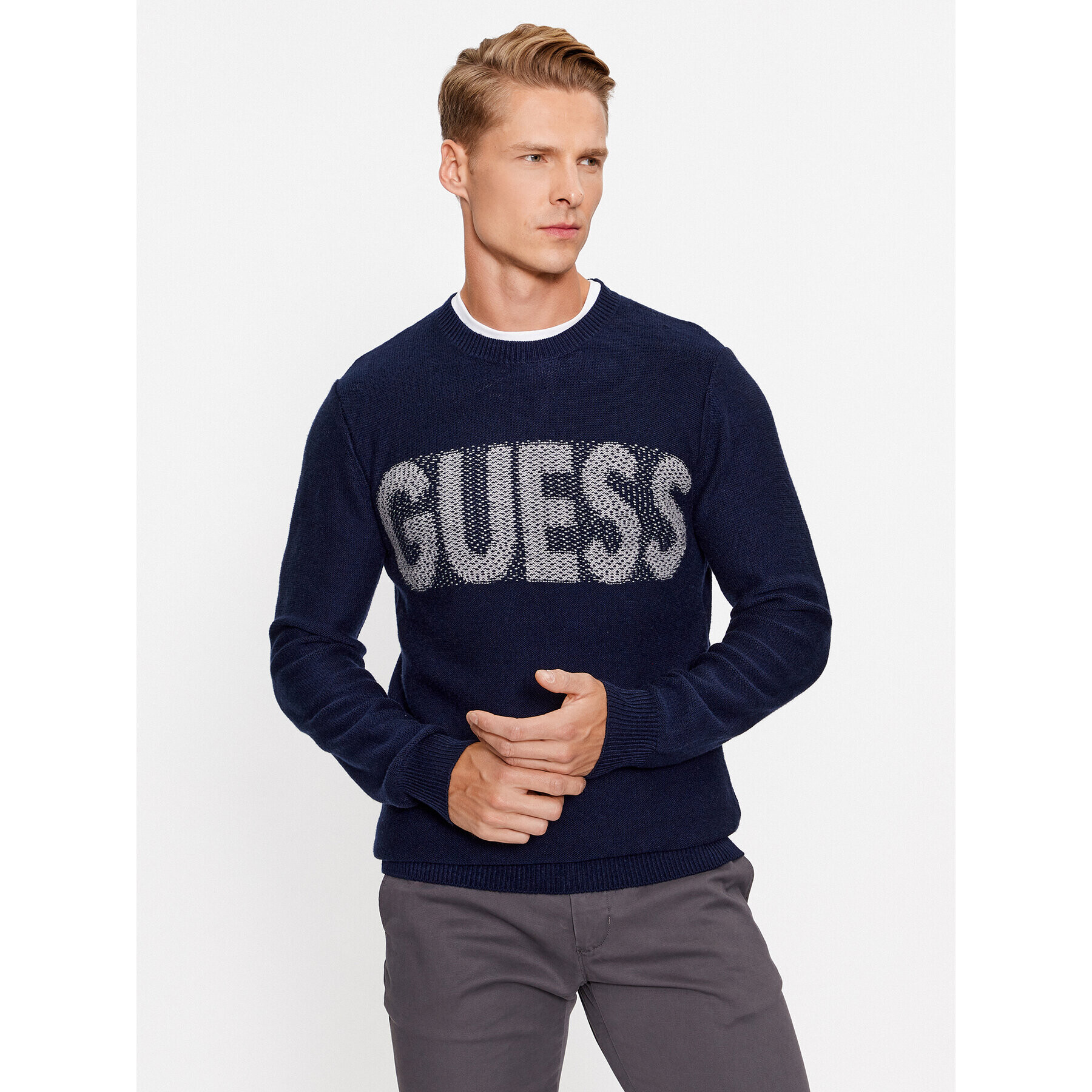 Guess Sveter M3BR50 Z38V2 Modrá Regular Fit - Pepit.sk