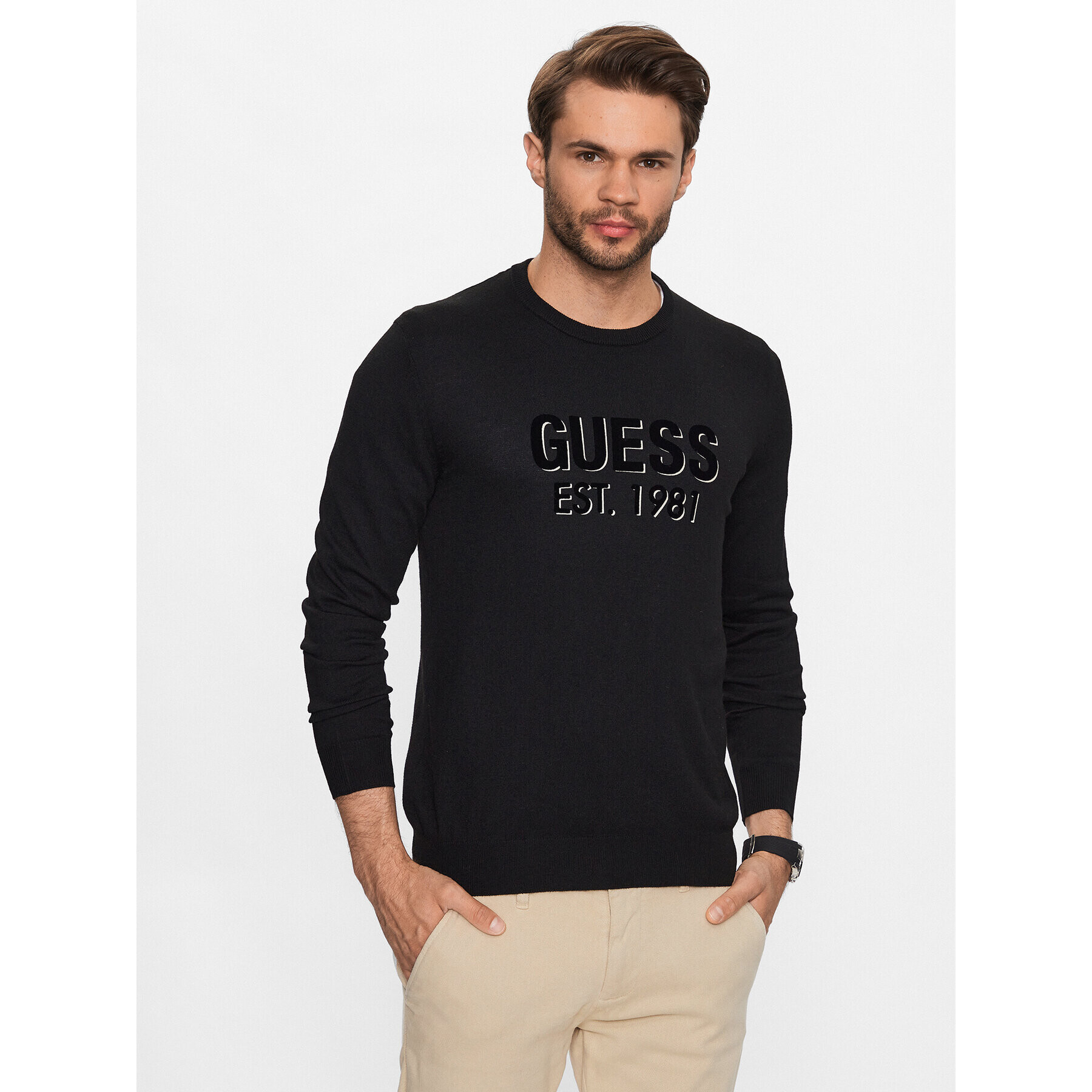 Guess Sveter Virgil M3YR03 Z3052 Čierna Regular Fit - Pepit.sk