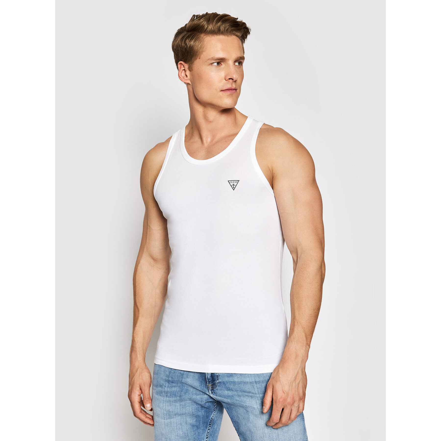 Guess Tank top U97M02 JR003 Biela Regular Fit - Pepit.sk