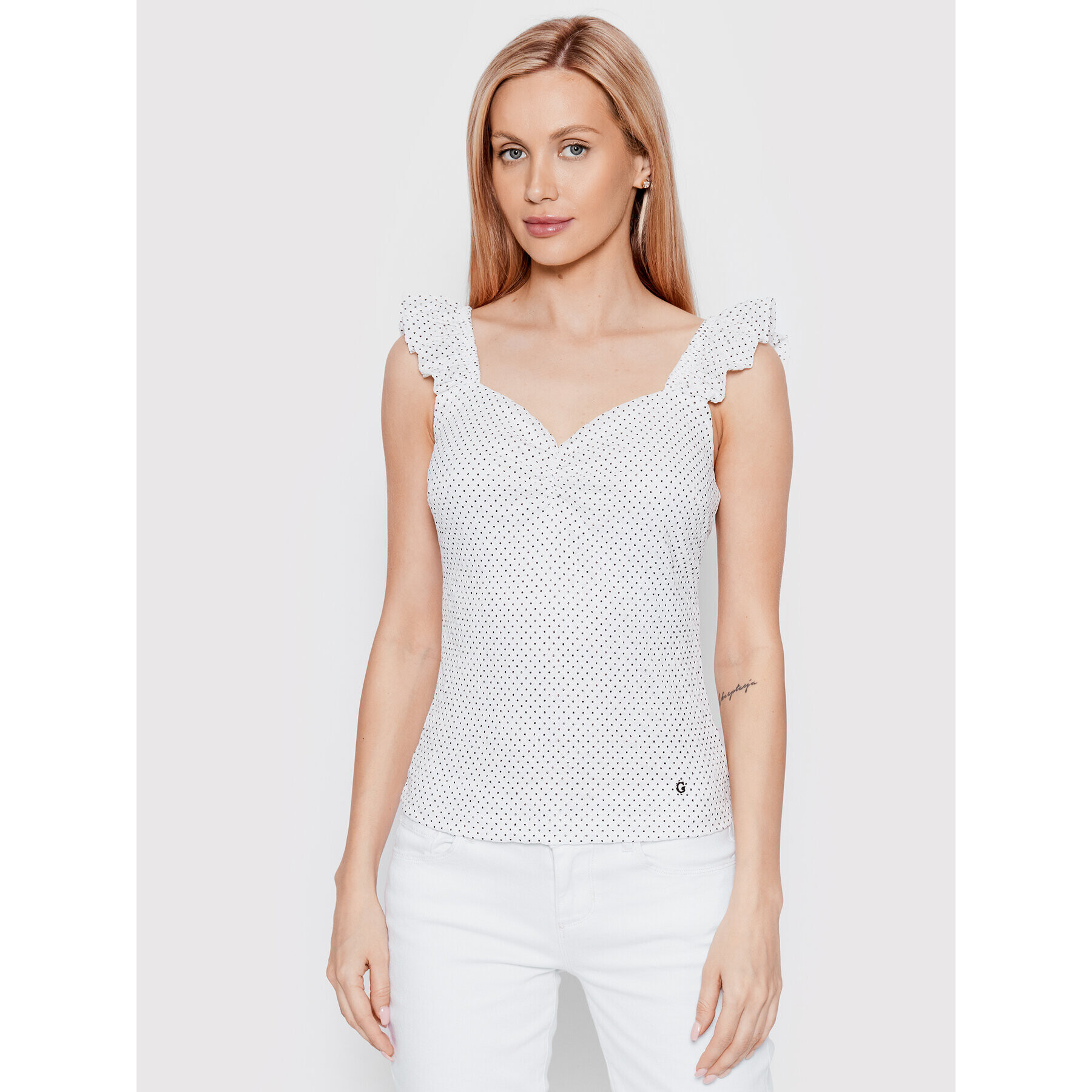 Guess Top Vincenza W2GP30 KB440 Biela Slim Fit - Pepit.sk