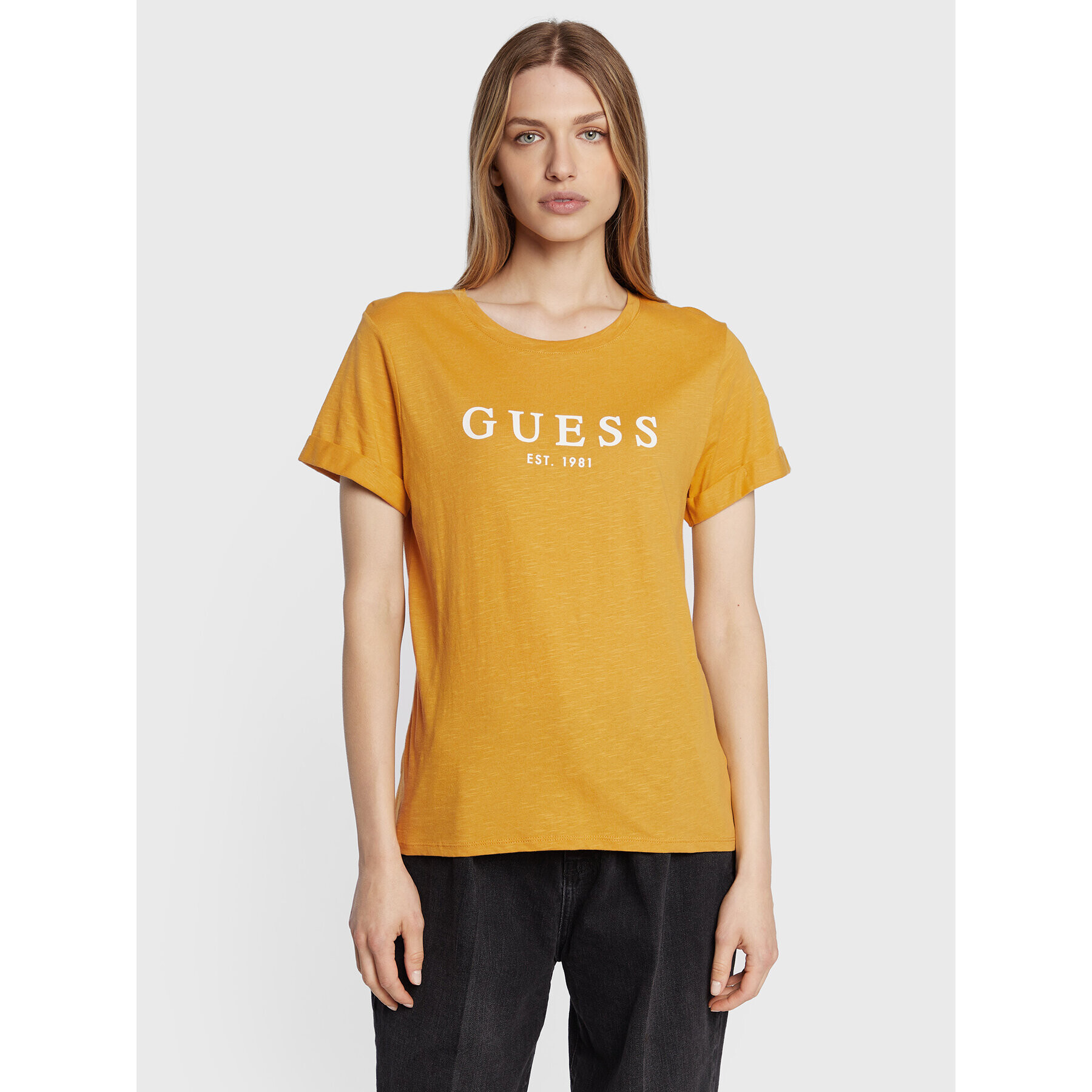 Guess Tričko 1981 W2BI68 K8G01 Žltá Regular Fit - Pepit.sk