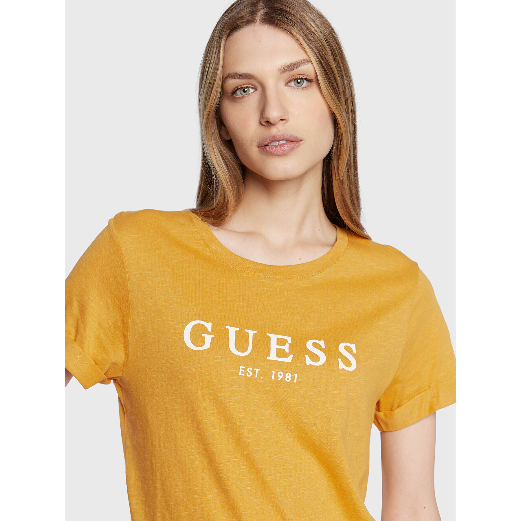 Guess Tričko 1981 W2BI68 K8G01 Žltá Regular Fit - Pepit.sk