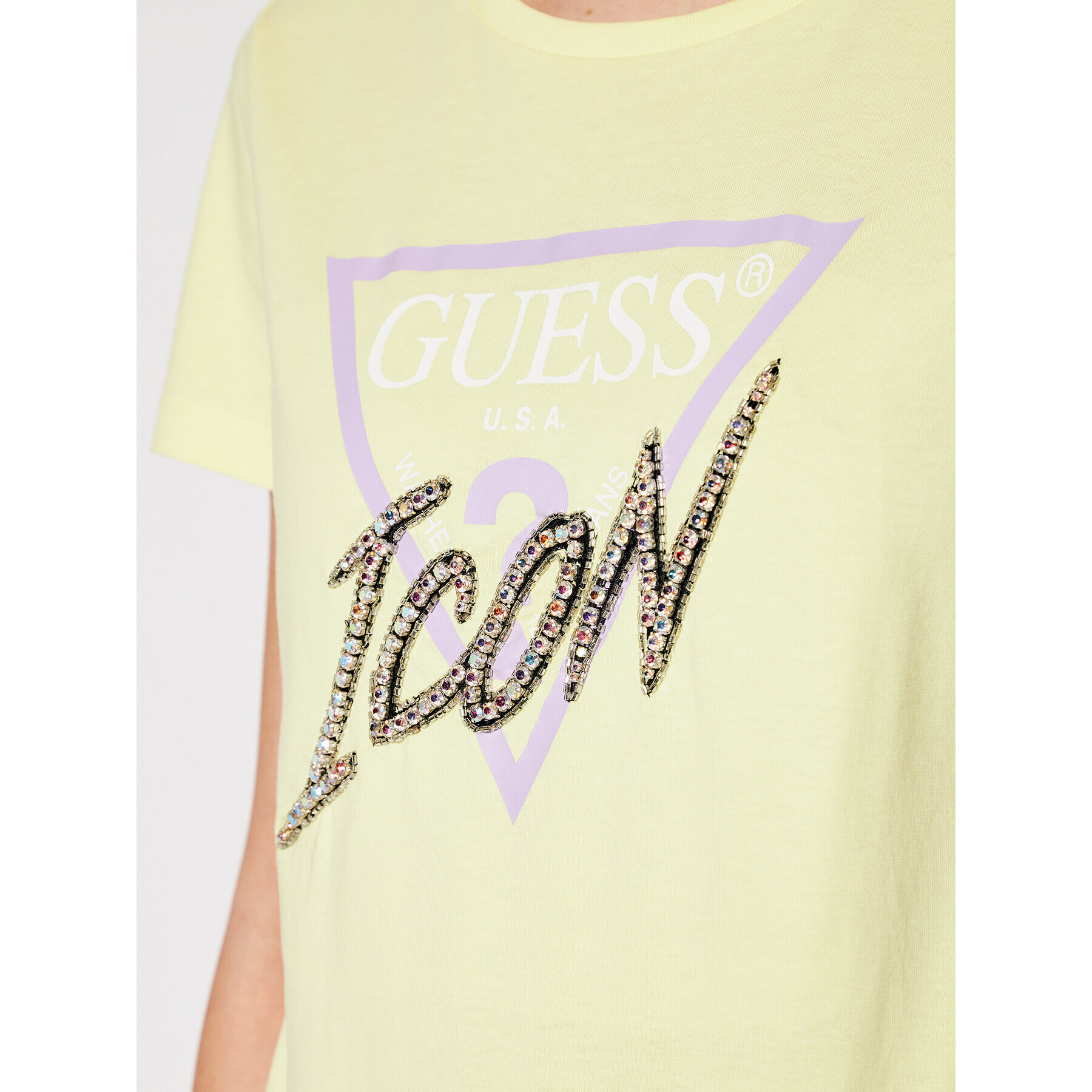 Guess Tričko Icon Tee W1RI25 I3Z00 Žltá Regular Fit - Pepit.sk