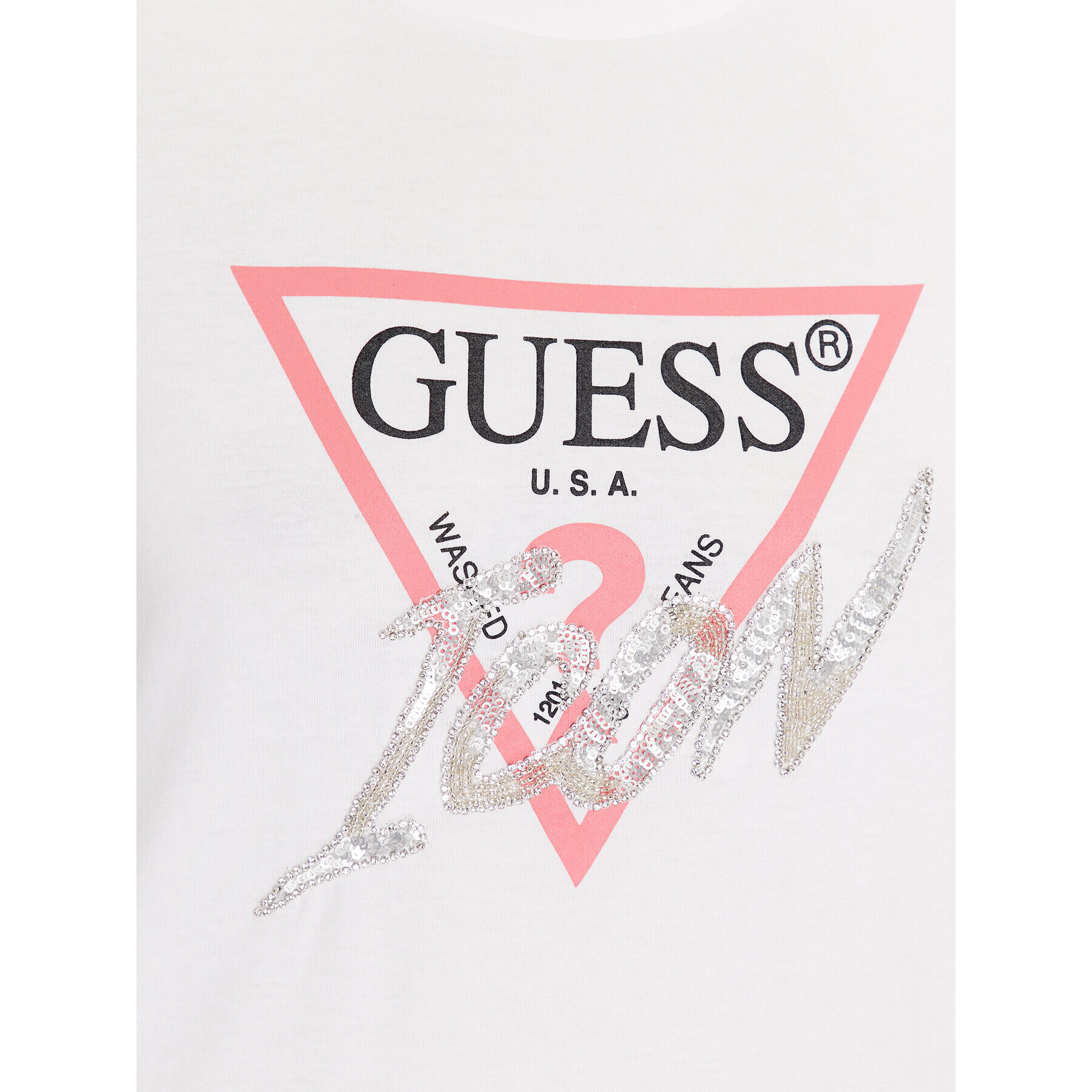 Guess Tričko Icon W3GI46 I3Z14 Biela Regular Fit - Pepit.sk