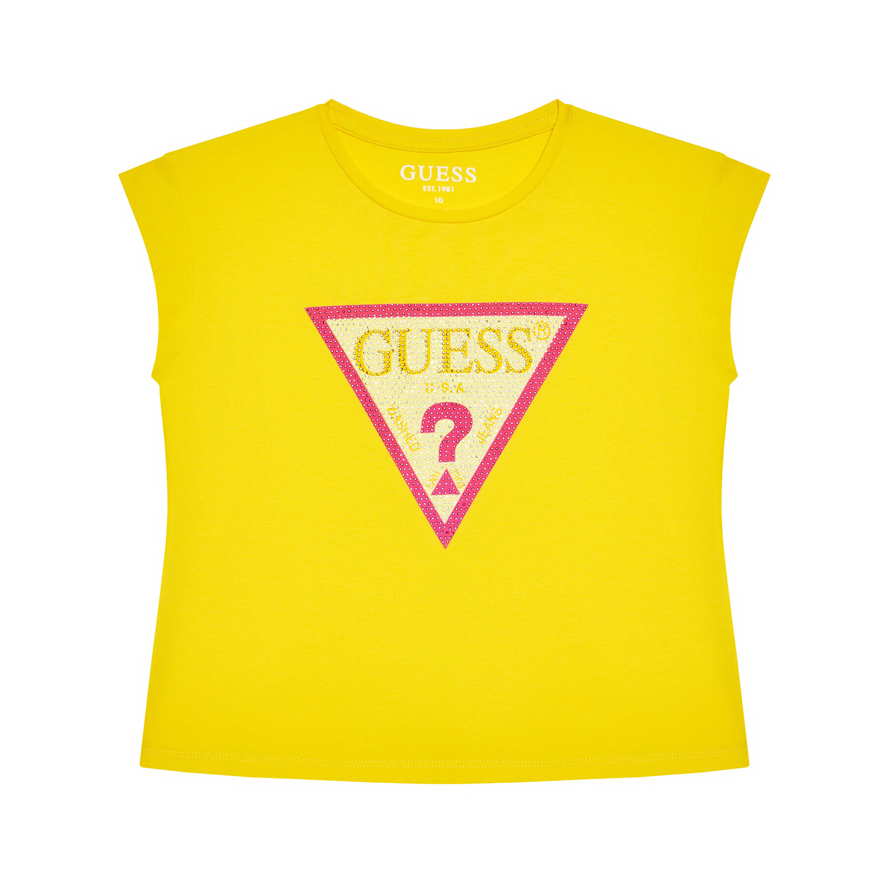 Guess Tričko J1RI26 K6YW1 Žltá Regular Fit - Pepit.sk