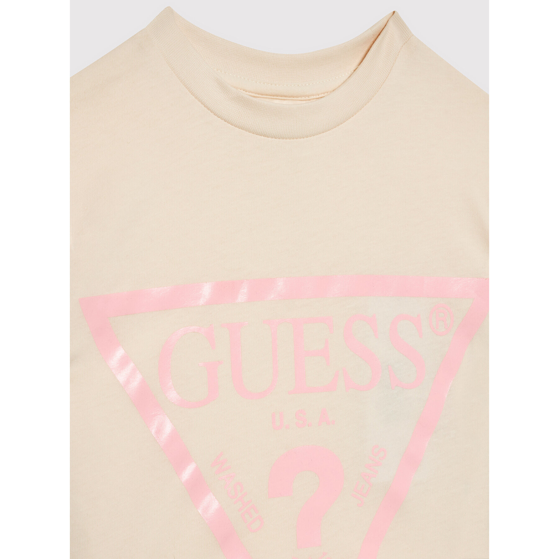 Guess Tričko J2RI31 K8HM0 Béžová Regular Fit - Pepit.sk