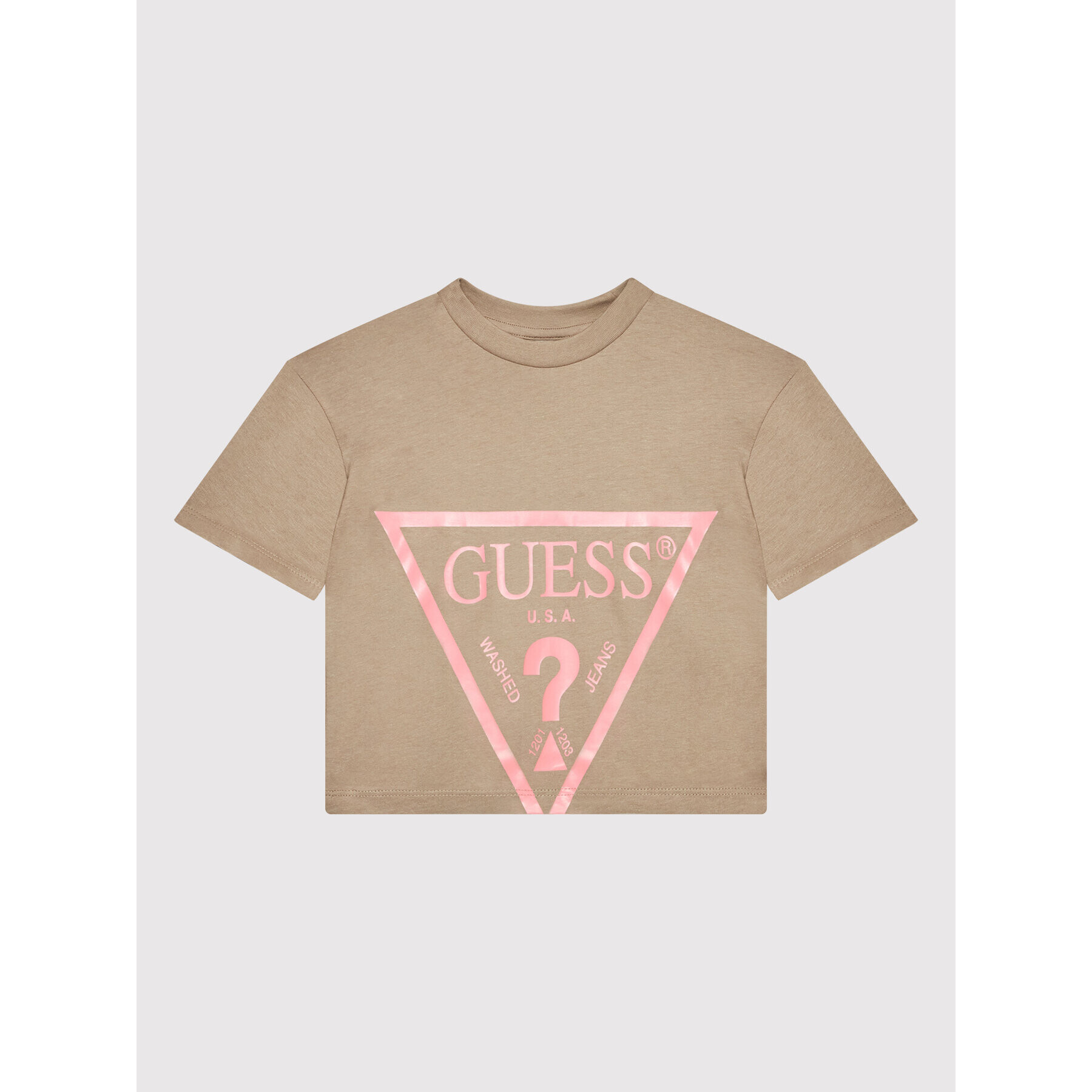 Guess Tričko J2RI31 K8HM0 Hnedá Regular Fit - Pepit.sk