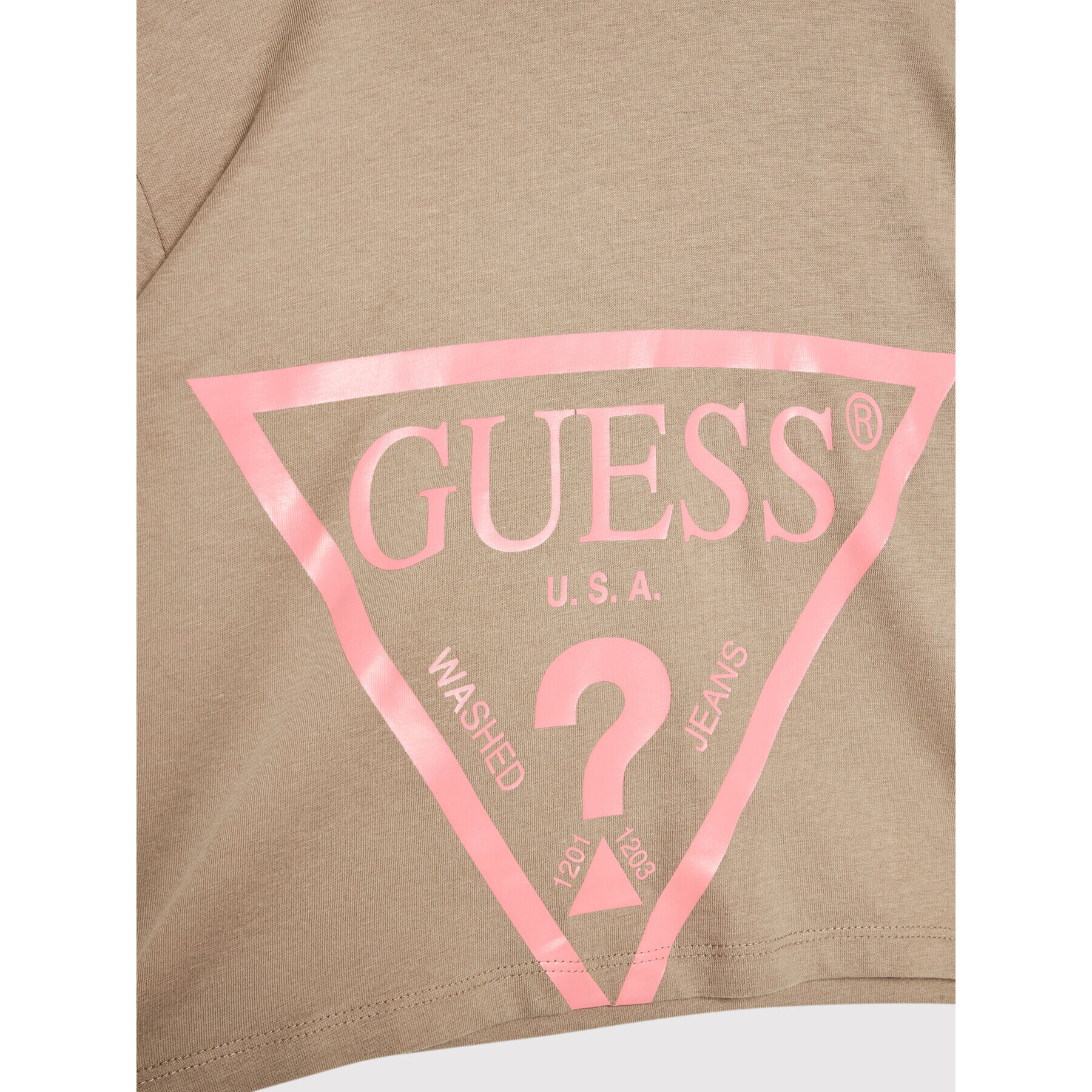 Guess Tričko J2RI31 K8HM0 Hnedá Regular Fit - Pepit.sk