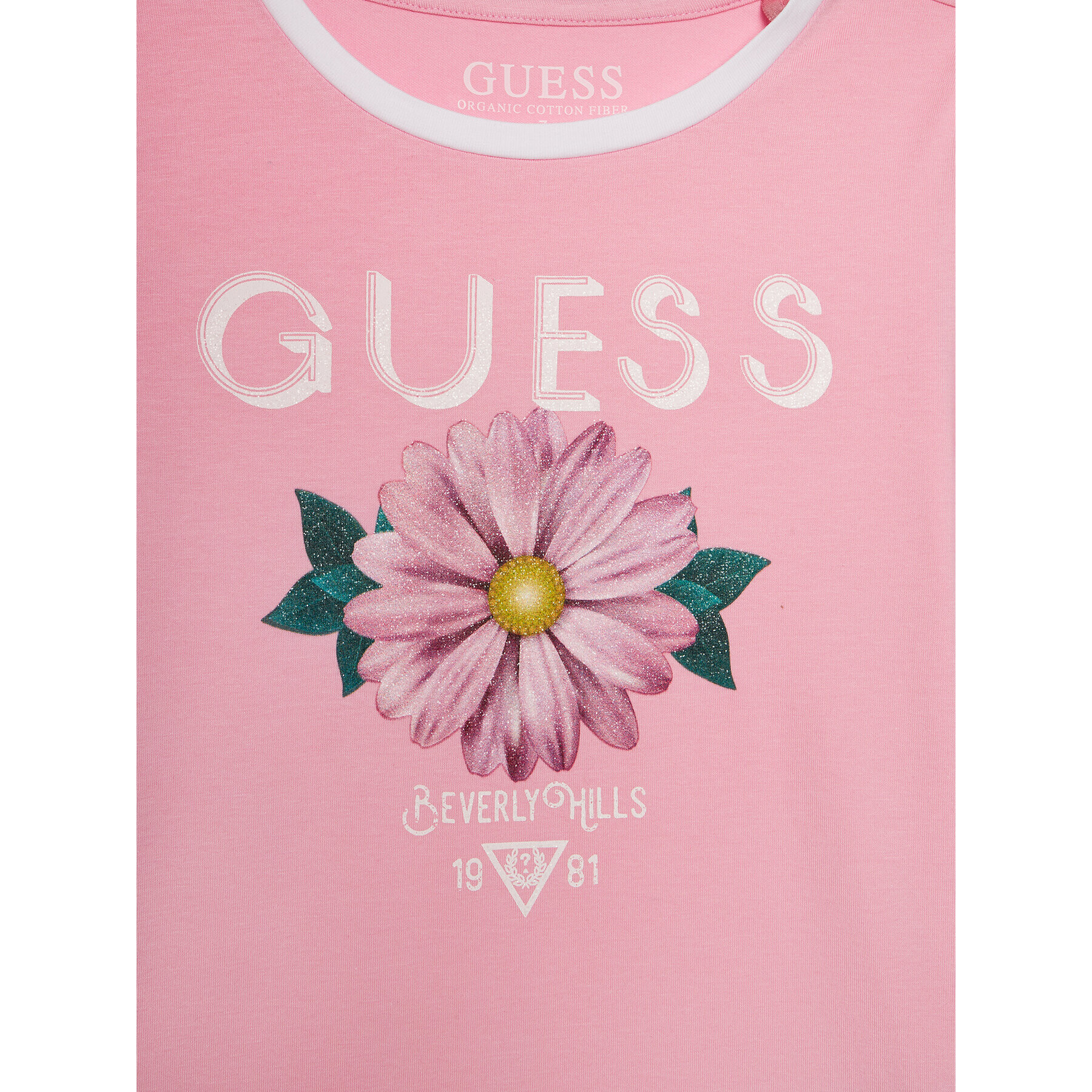 Guess Tričko J4RI00 K6YW4 Ružová Regular Fit - Pepit.sk