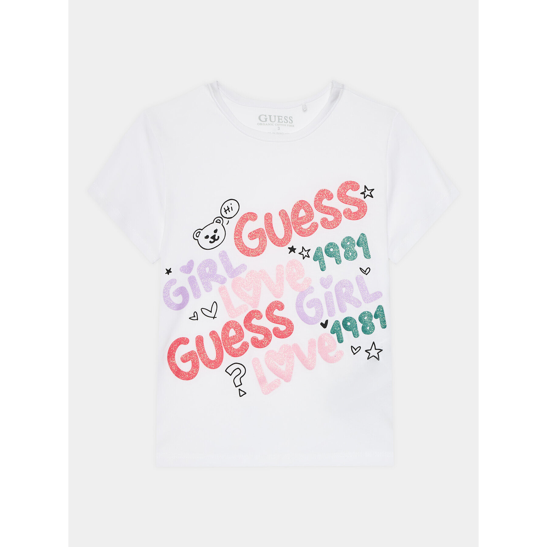 Guess Tričko K4RI03 K6YW4 Biela Regular Fit - Pepit.sk