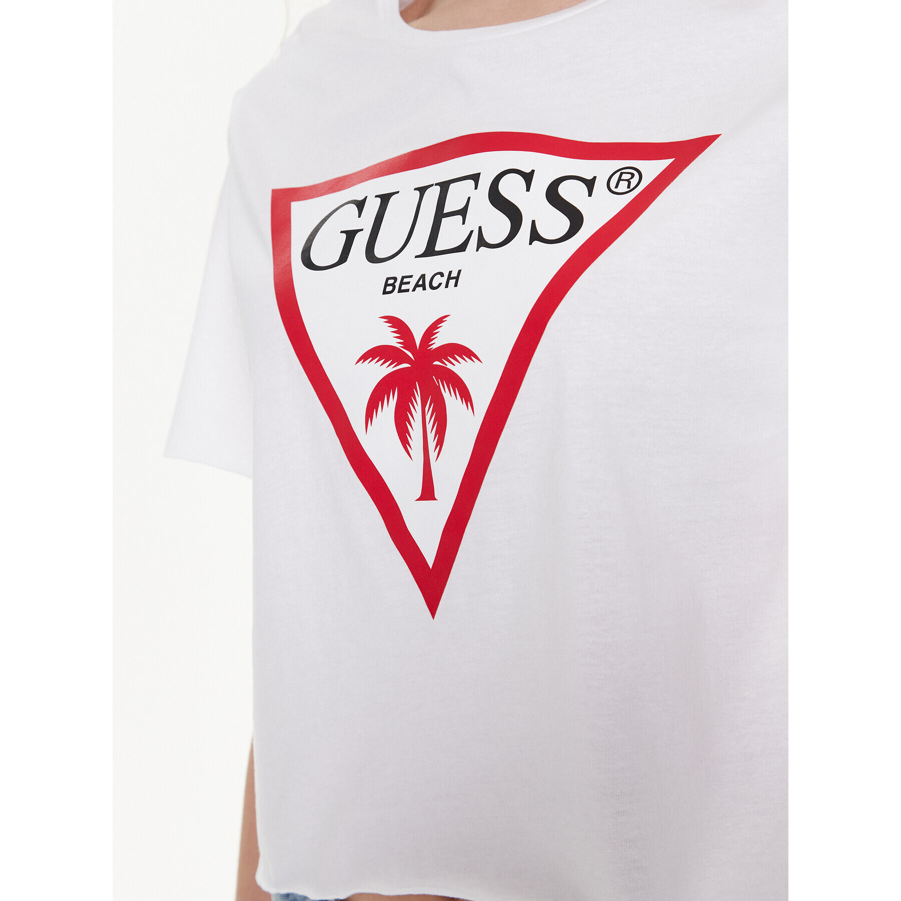 Guess Tričko Logo E02I01 JA914 Biela Boxy Fit - Pepit.sk