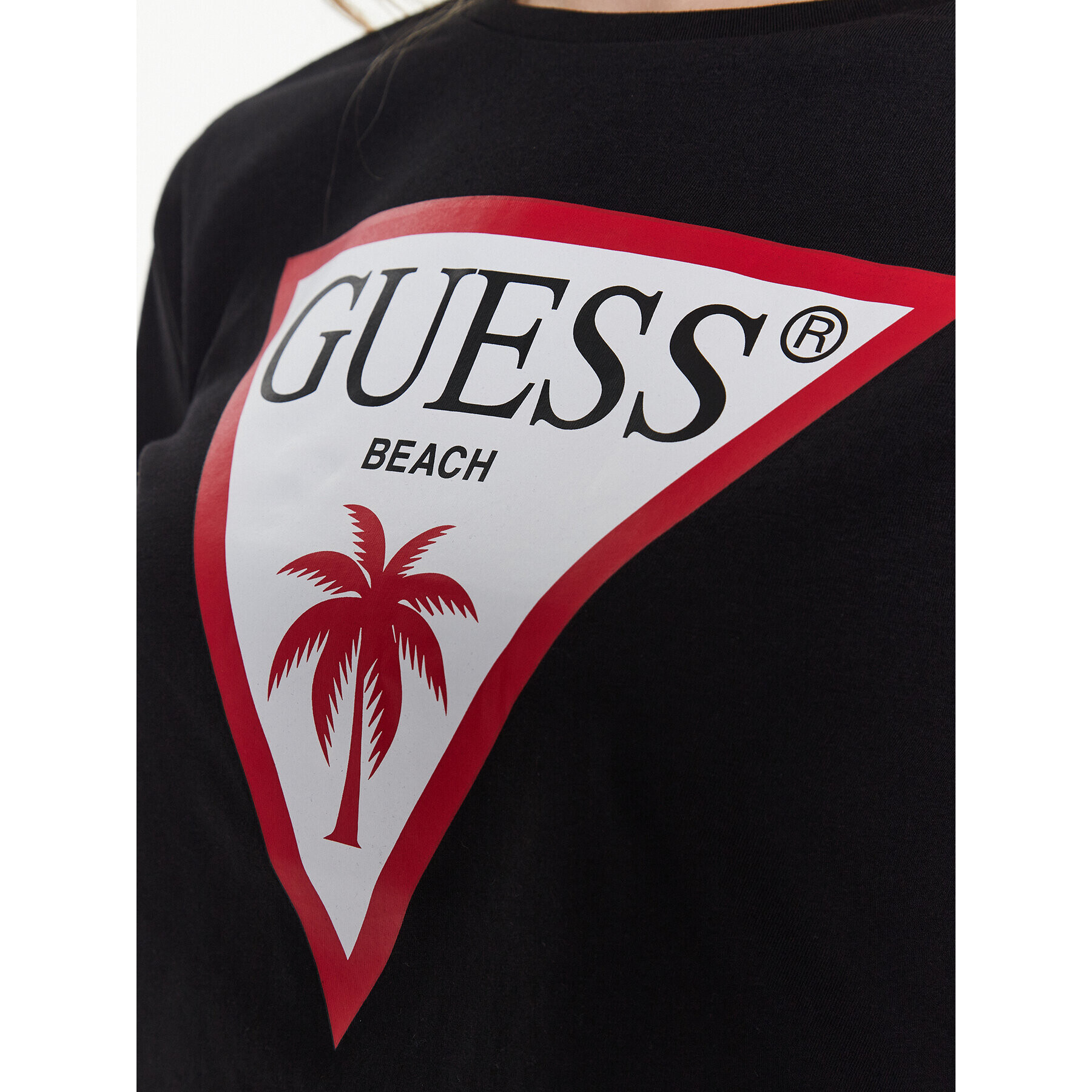 Guess Tričko Logo E02I01 JA914 Čierna Boxy Fit - Pepit.sk