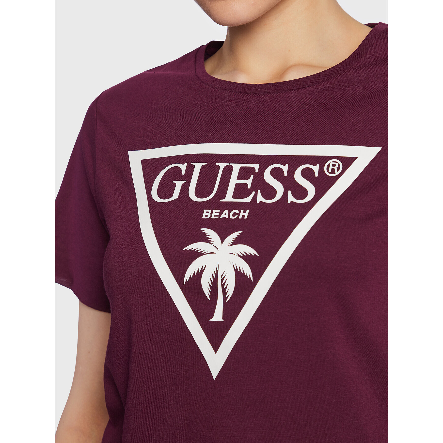 Guess Tričko Logo E02I01 JA914 Fialová Boxy Fit - Pepit.sk