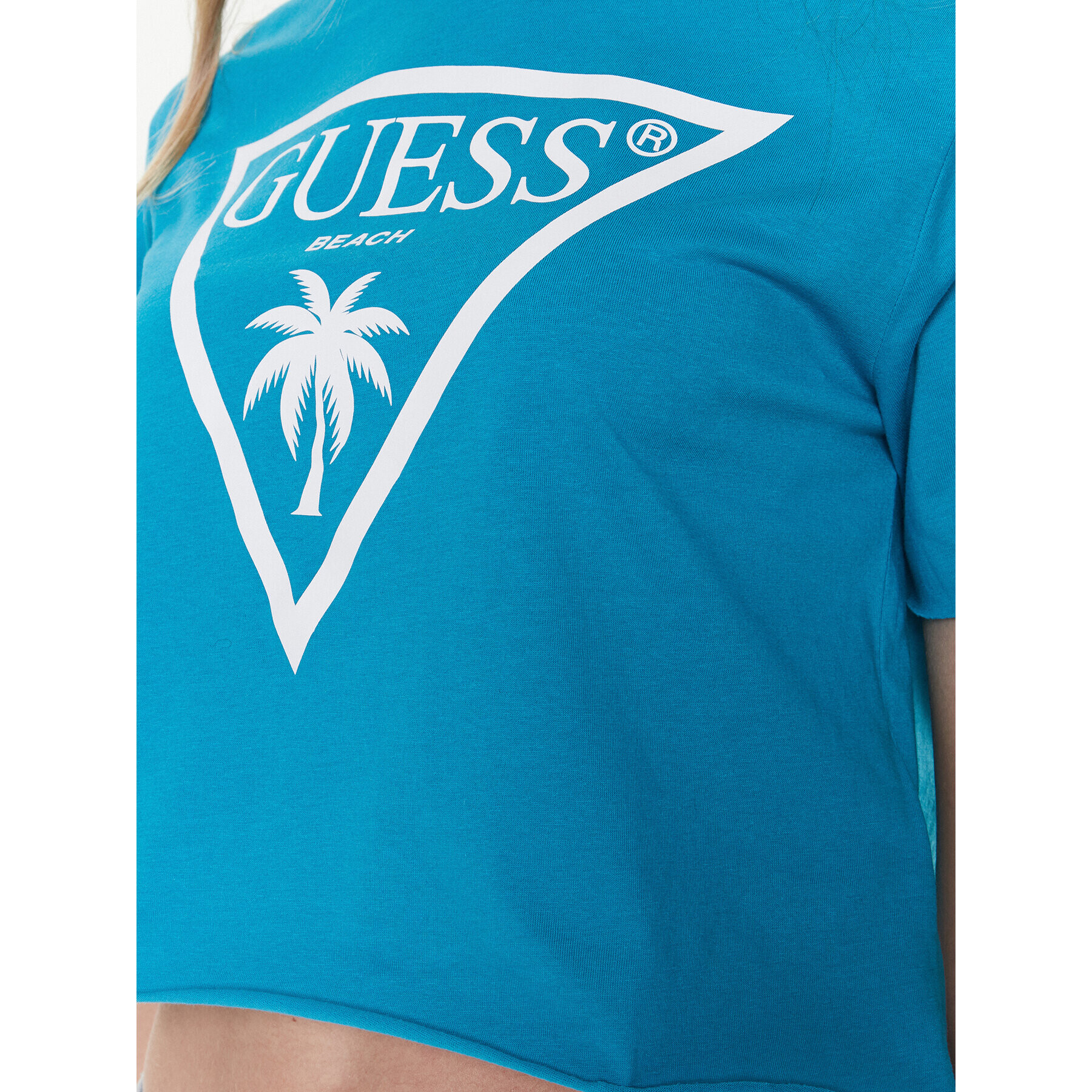 Guess Tričko Logo E02I01 JA914 Modrá Boxy Fit - Pepit.sk