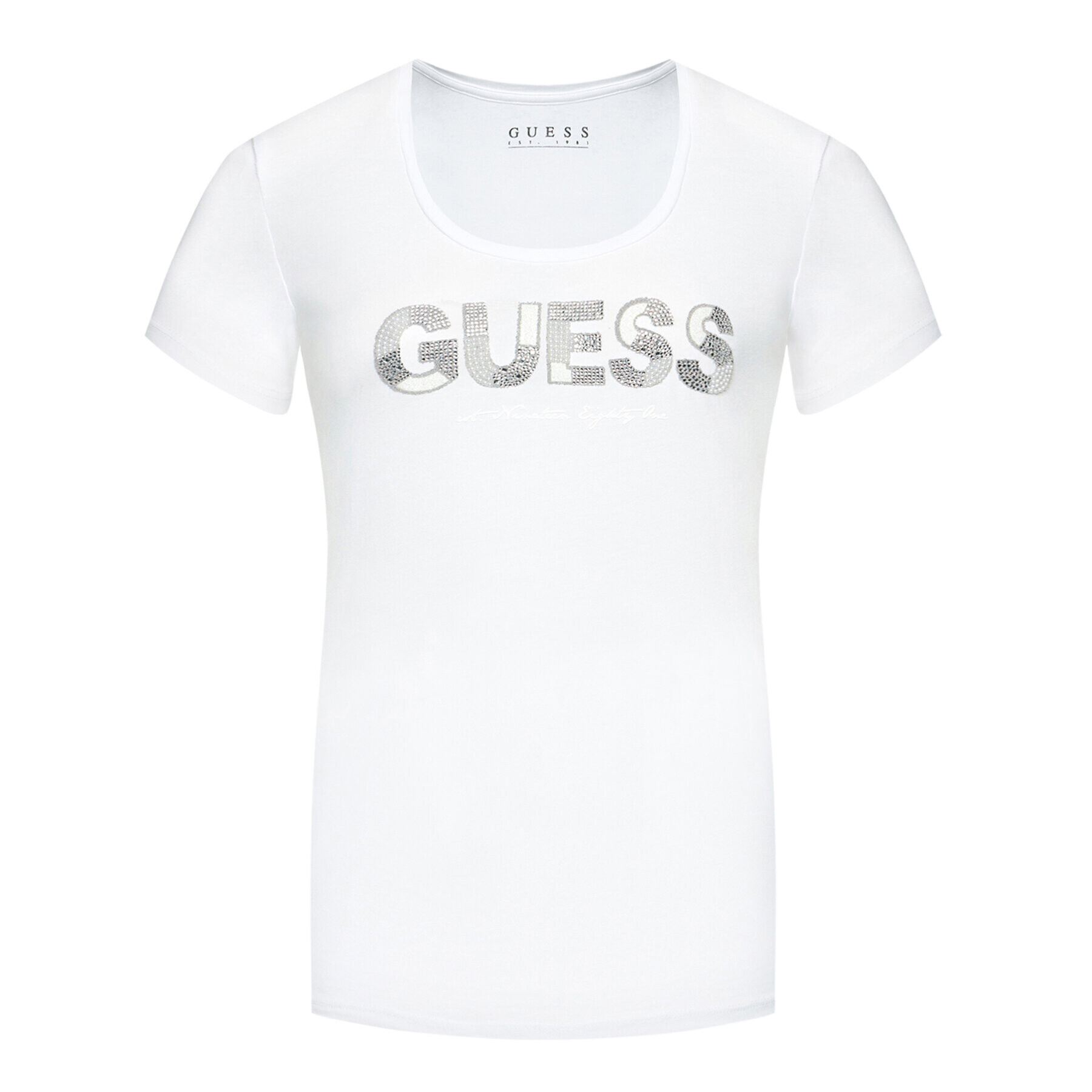 Guess Tričko Martina Tee W1GI36 J1300 Biela Slim Fit - Pepit.sk