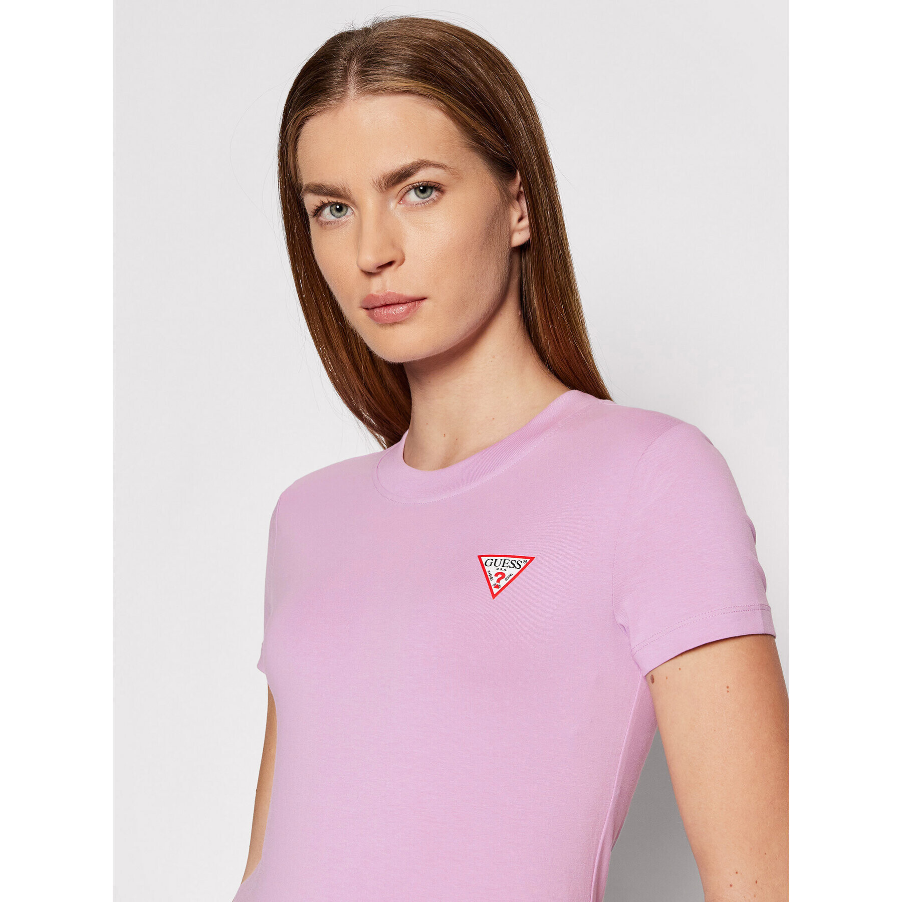 Guess Tričko Mini Triangle W1YI0Z J1311 Fialová Slim Fit - Pepit.sk