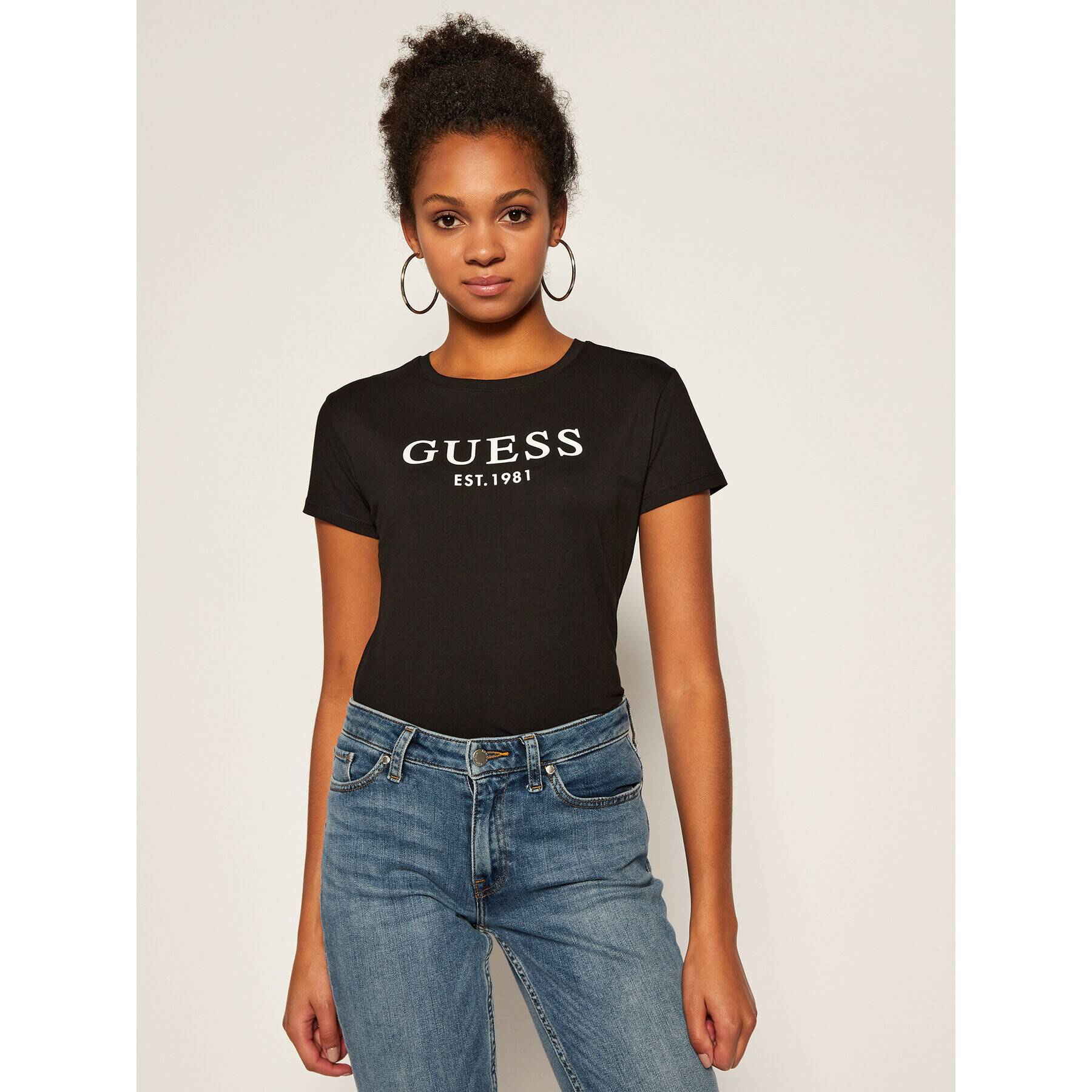 Guess Tričko O0BI02 J1311 Čierna Slim Fit - Pepit.sk