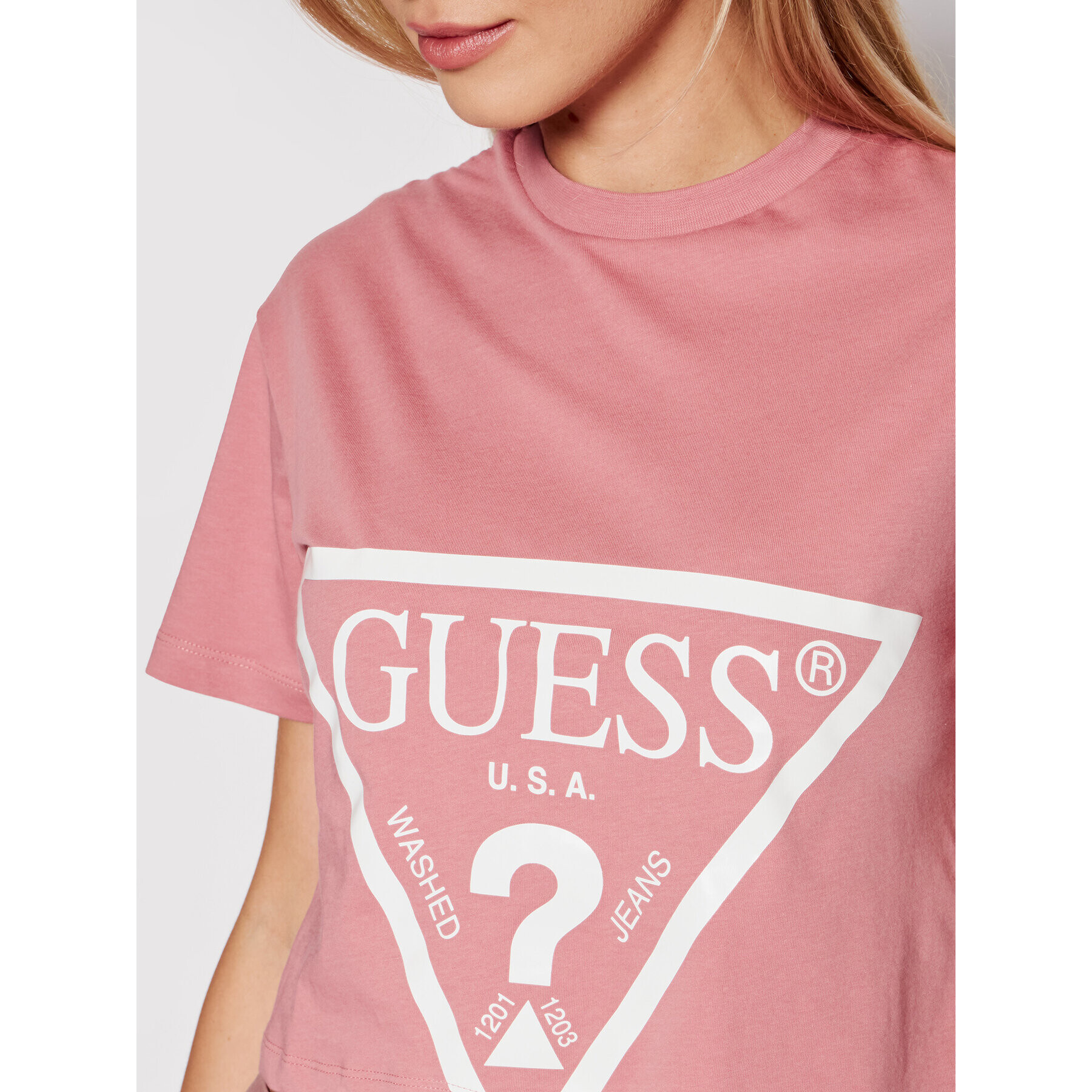 Guess Tričko O1GA21 K8HM0 Ružová Regular Fit - Pepit.sk