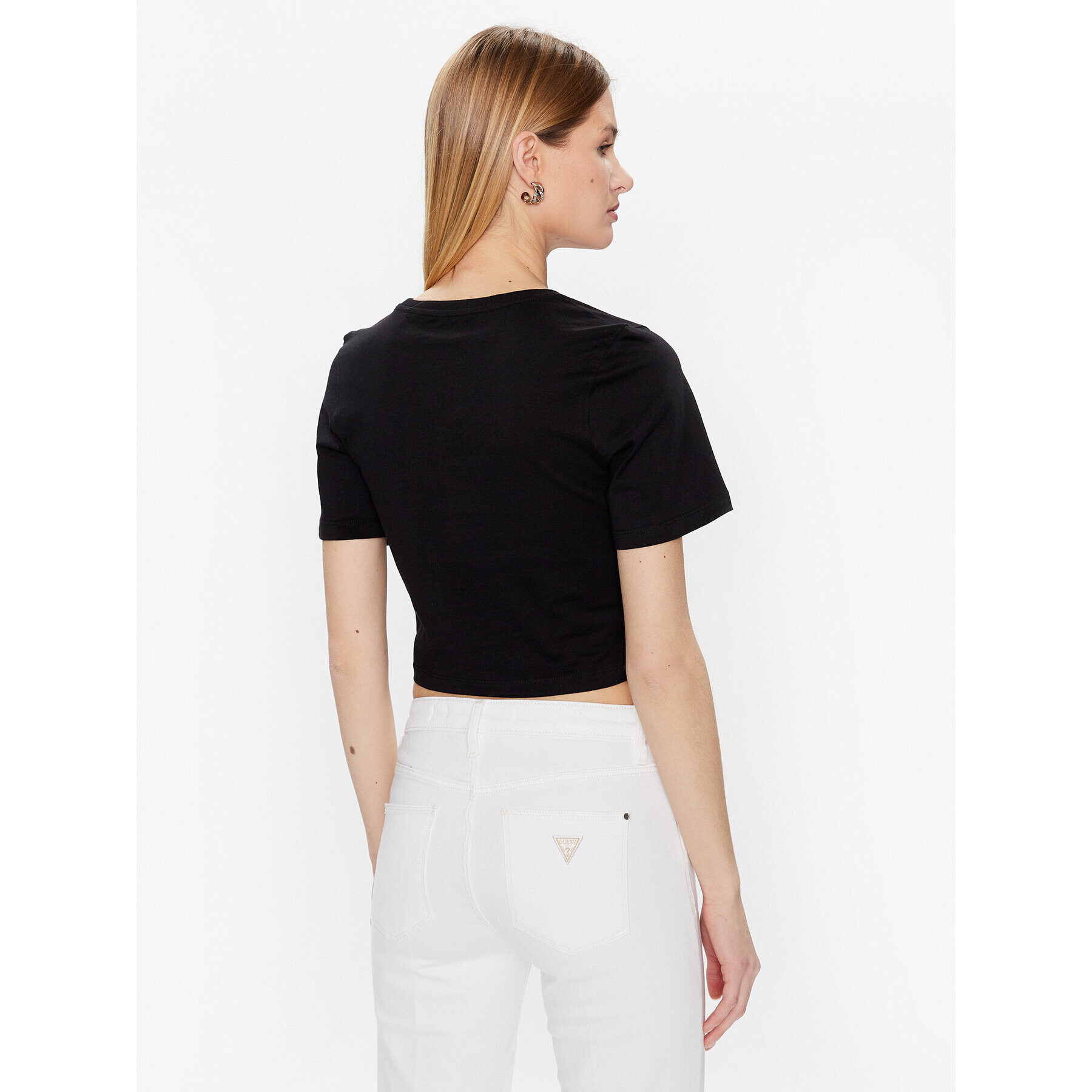 Guess Tričko Piercing W3GI23 JA914 Čierna Boxy Fit - Pepit.sk