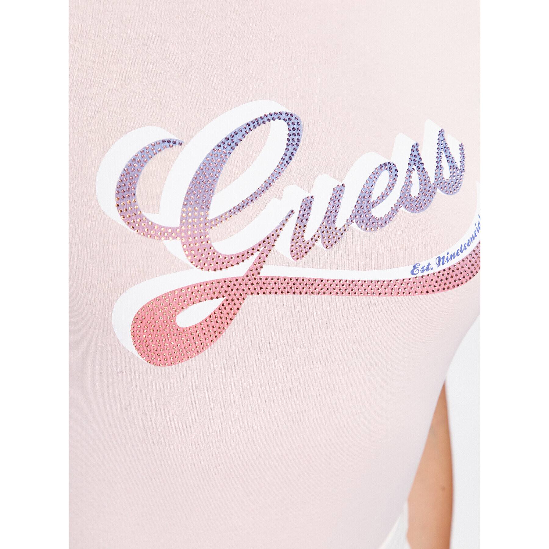 Guess Tričko Shaded Logo W3GI34 I3Z14 Ružová Regular Fit - Pepit.sk