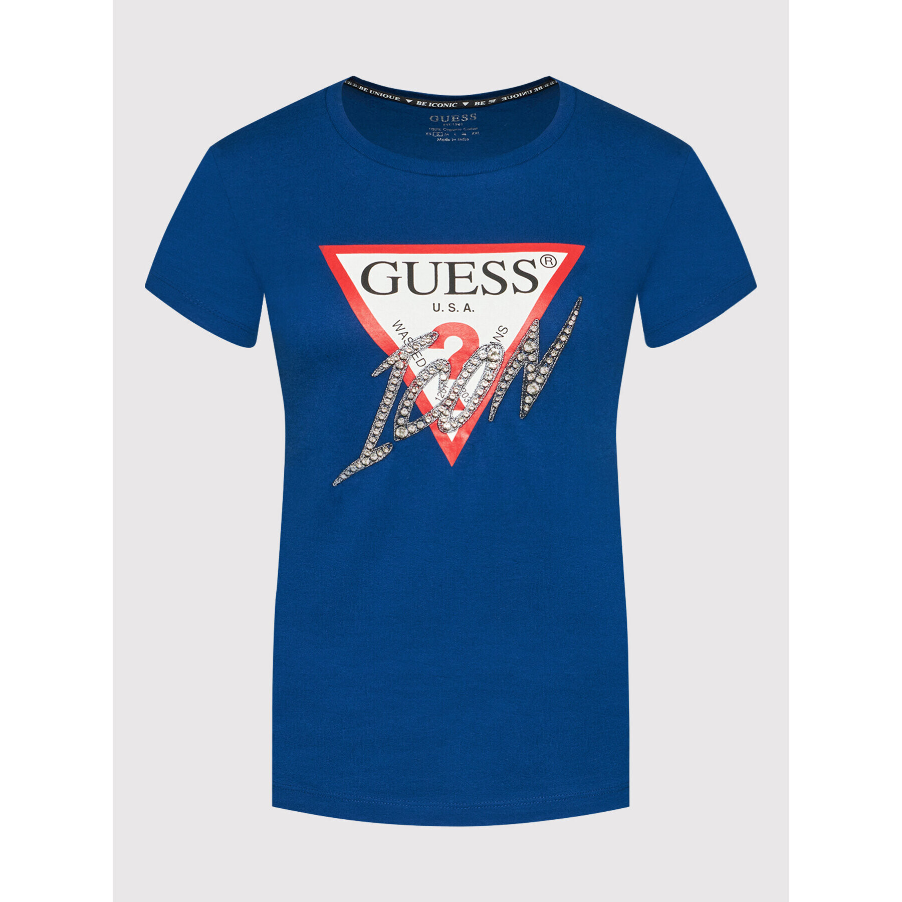 Guess Tričko Sparkle Icon W2RI07 I3Z11 Tmavomodrá Regular Fit - Pepit.sk