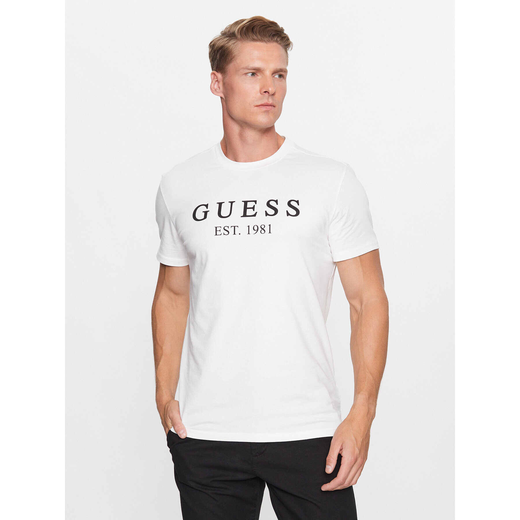 Guess Tričko U3YI00 K6YW0 Biela Regular Fit - Pepit.sk