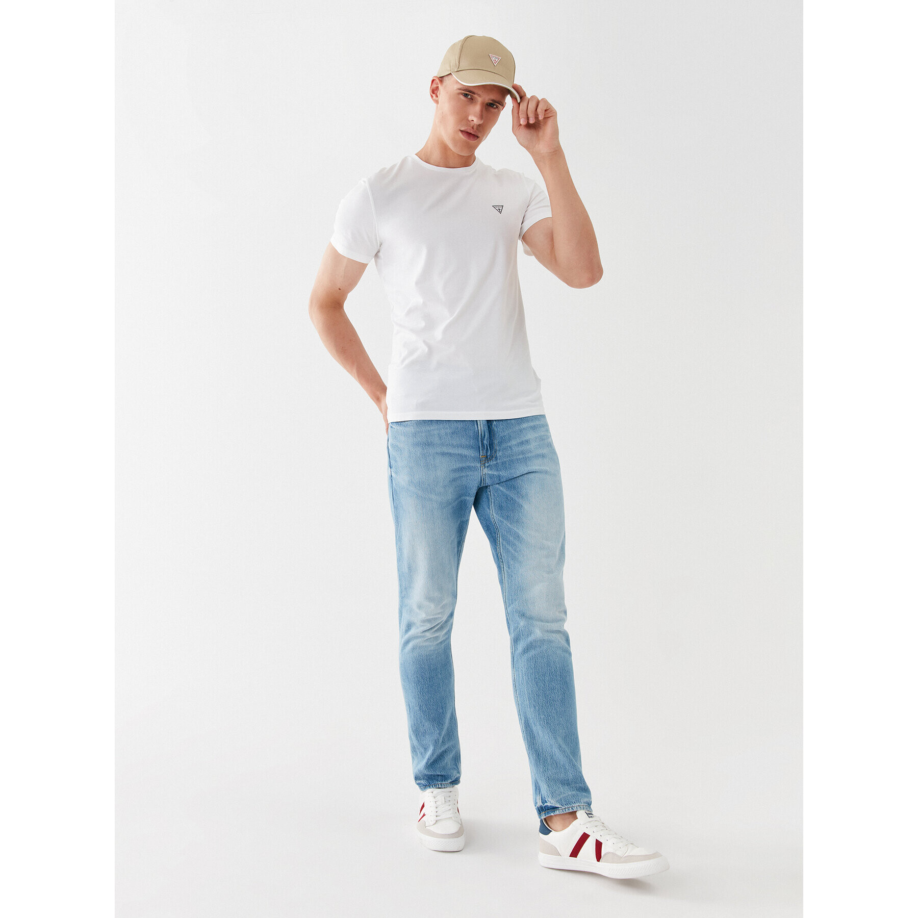 Guess Tričko U97M00 K6YW1 Biela Slim Fit - Pepit.sk