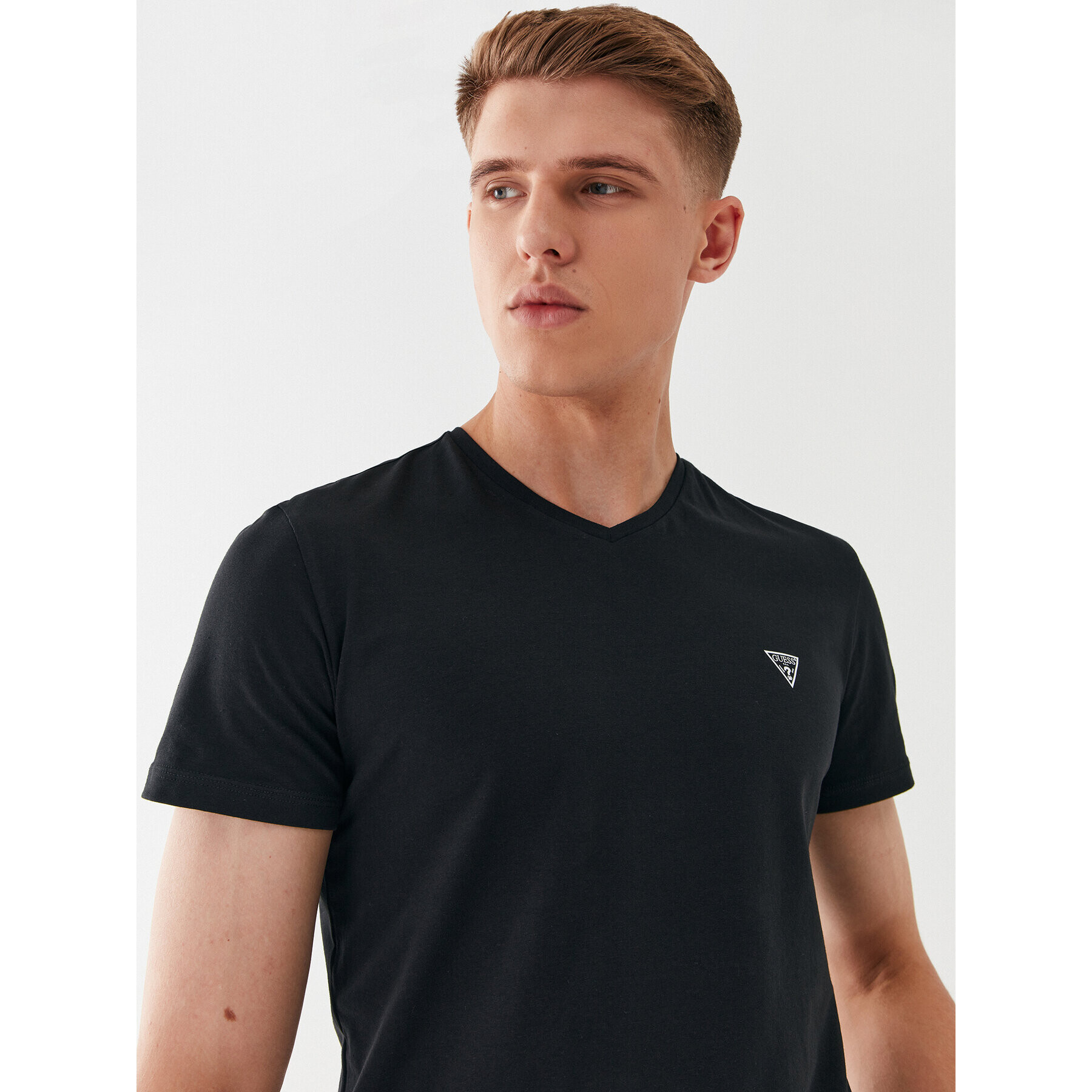 Guess Tričko U97M00 K6YW1 Čierna Slim Fit - Pepit.sk