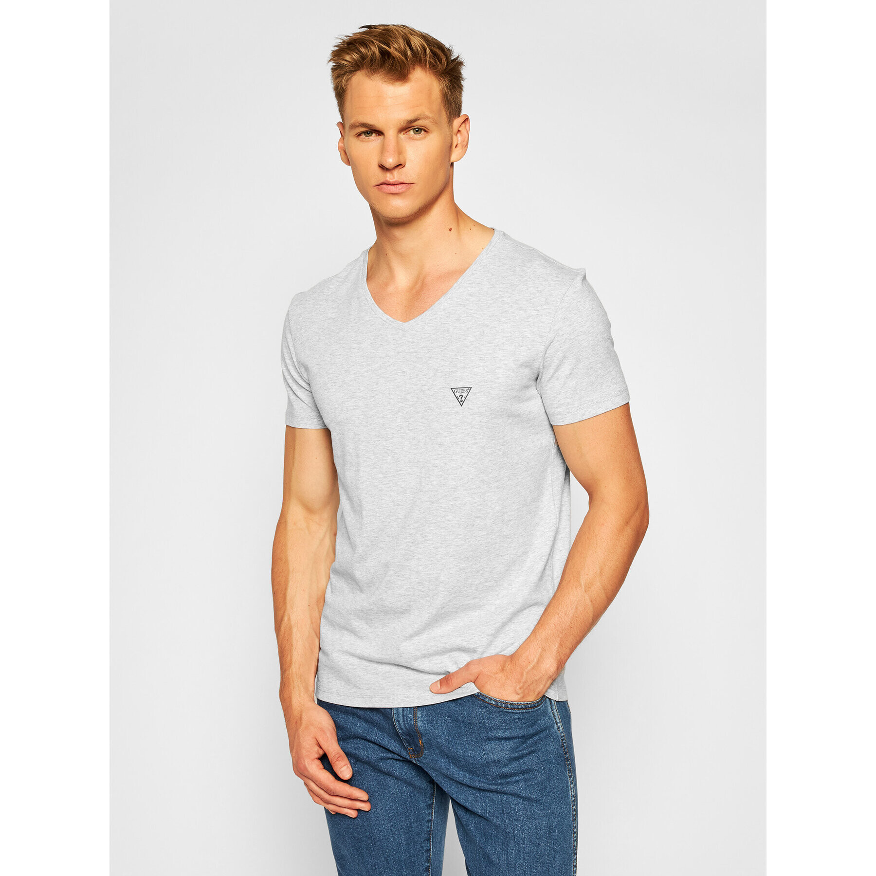 Guess Tričko U97M01 JR003 Sivá Slim Fit - Pepit.sk