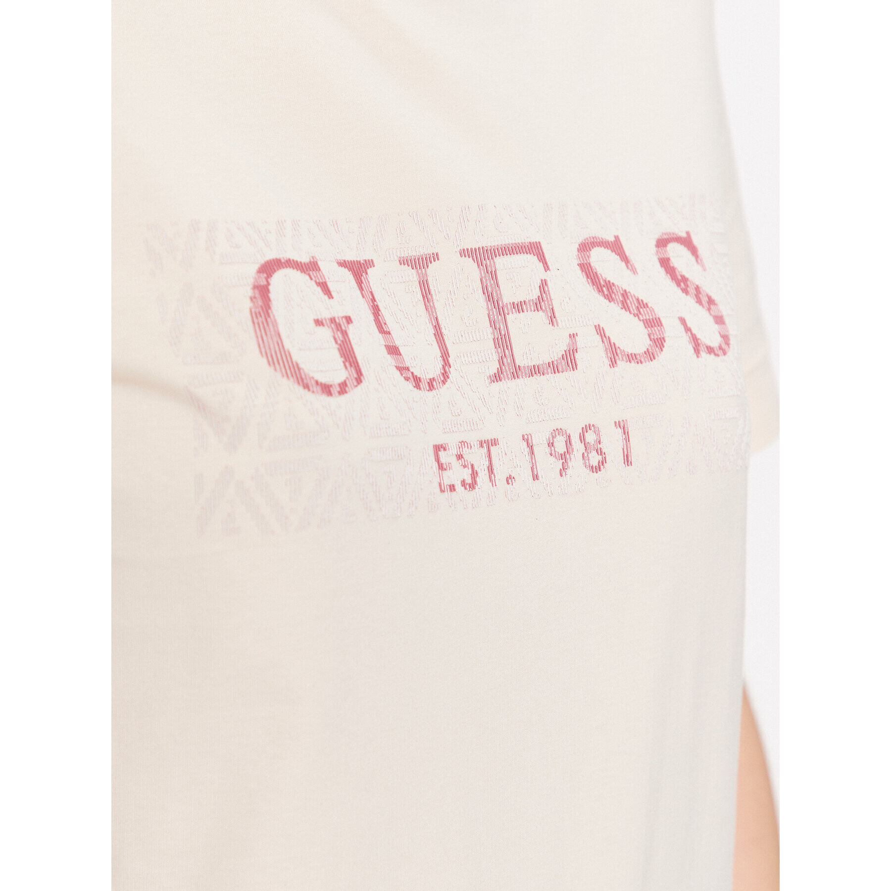 Guess Tričko V3YI15 I3Z14 Écru Slim Fit - Pepit.sk