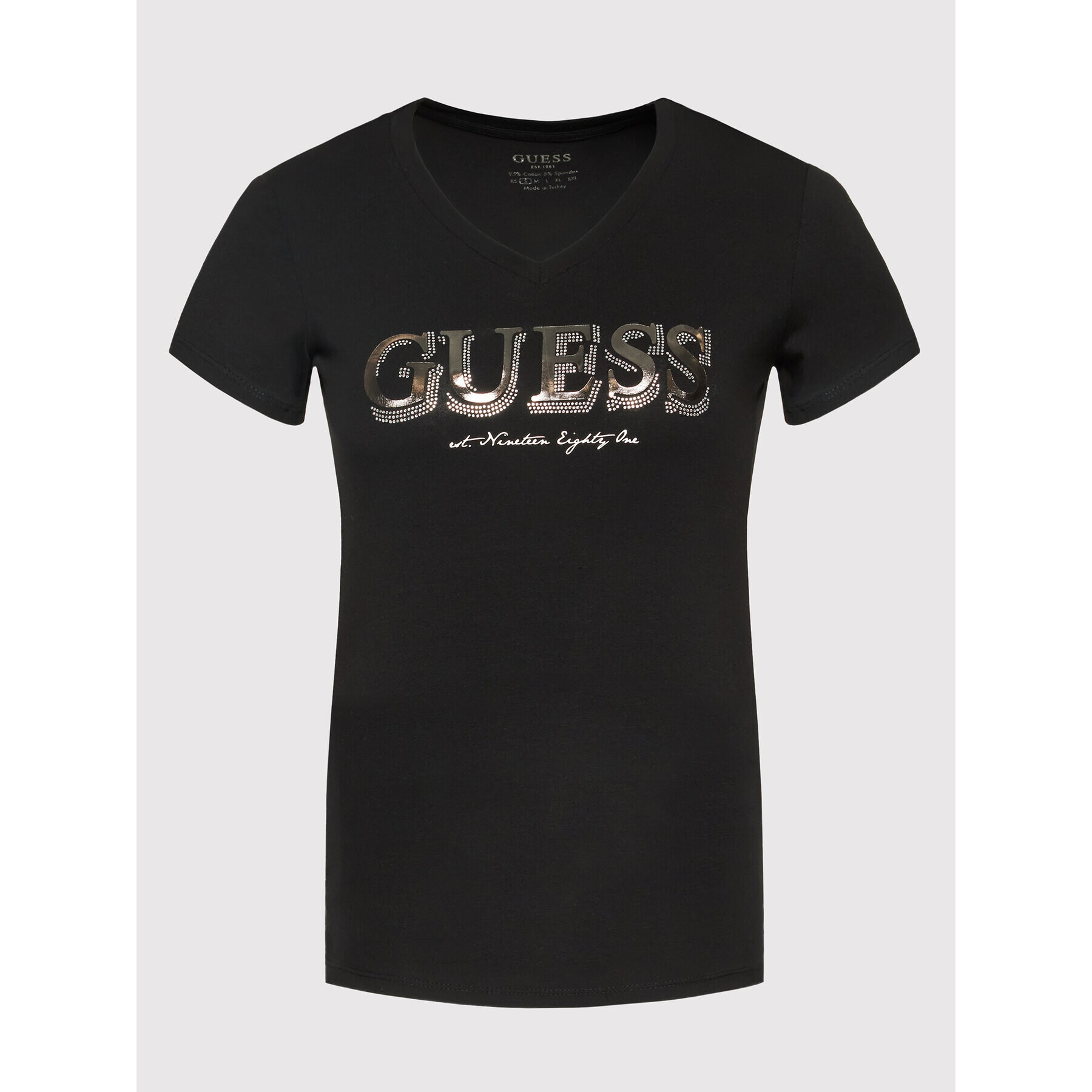 Guess Tričko W2GI05 J1300 Čierna Regular Fit - Pepit.sk