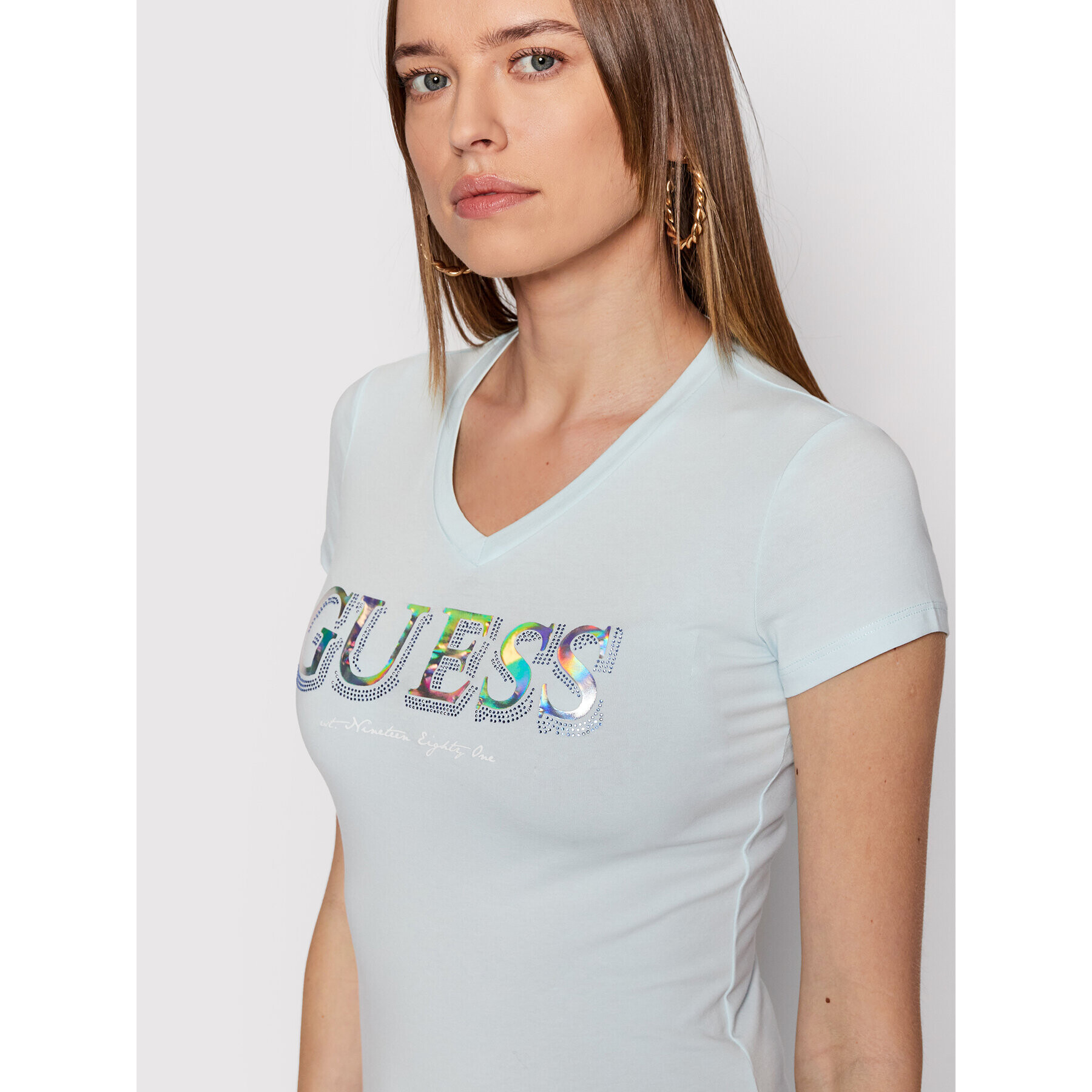 Guess Tričko W2GI05 J1300 Modrá Regular Fit - Pepit.sk