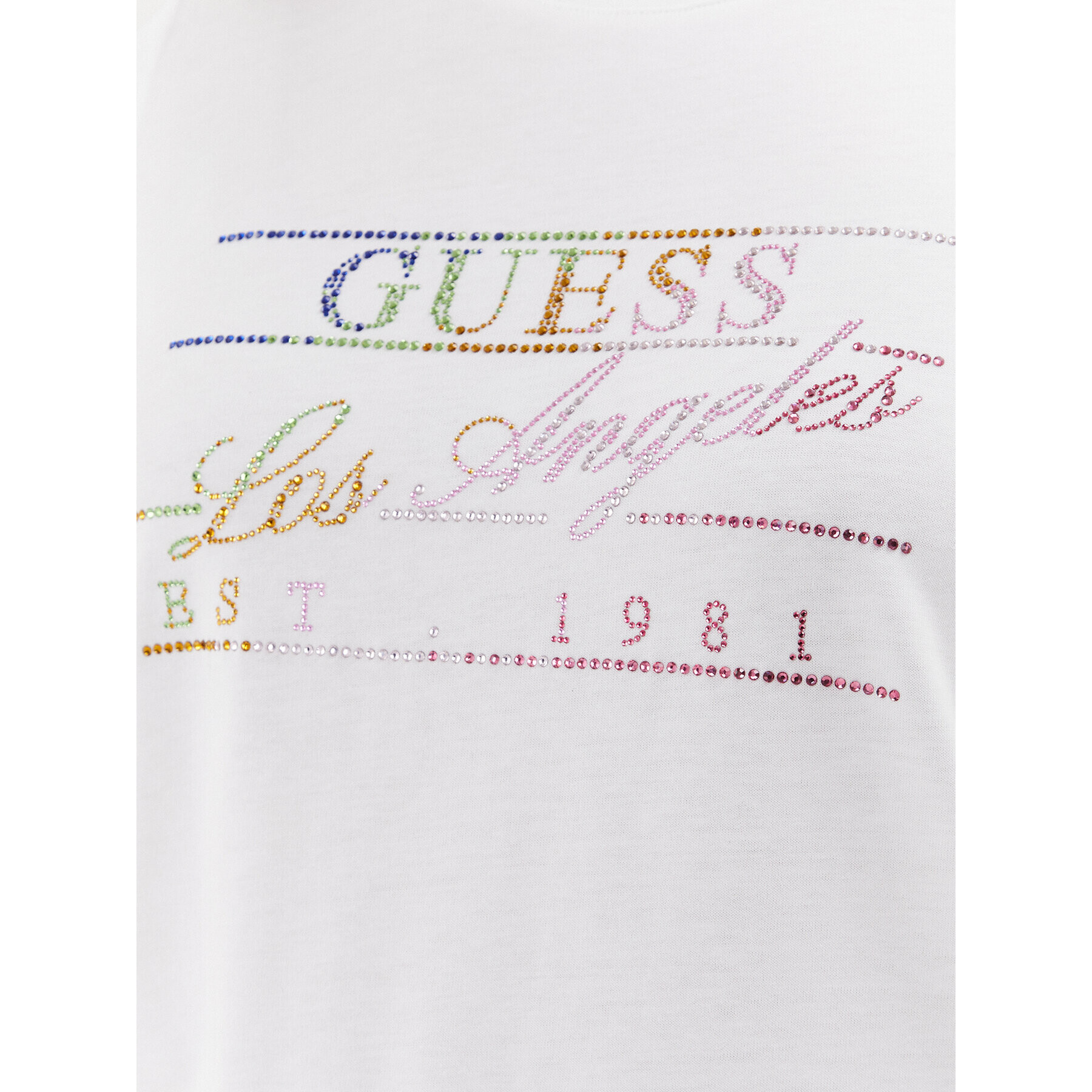 Guess Tričko W3BI44 I3Z14 Biela Regular Fit - Pepit.sk