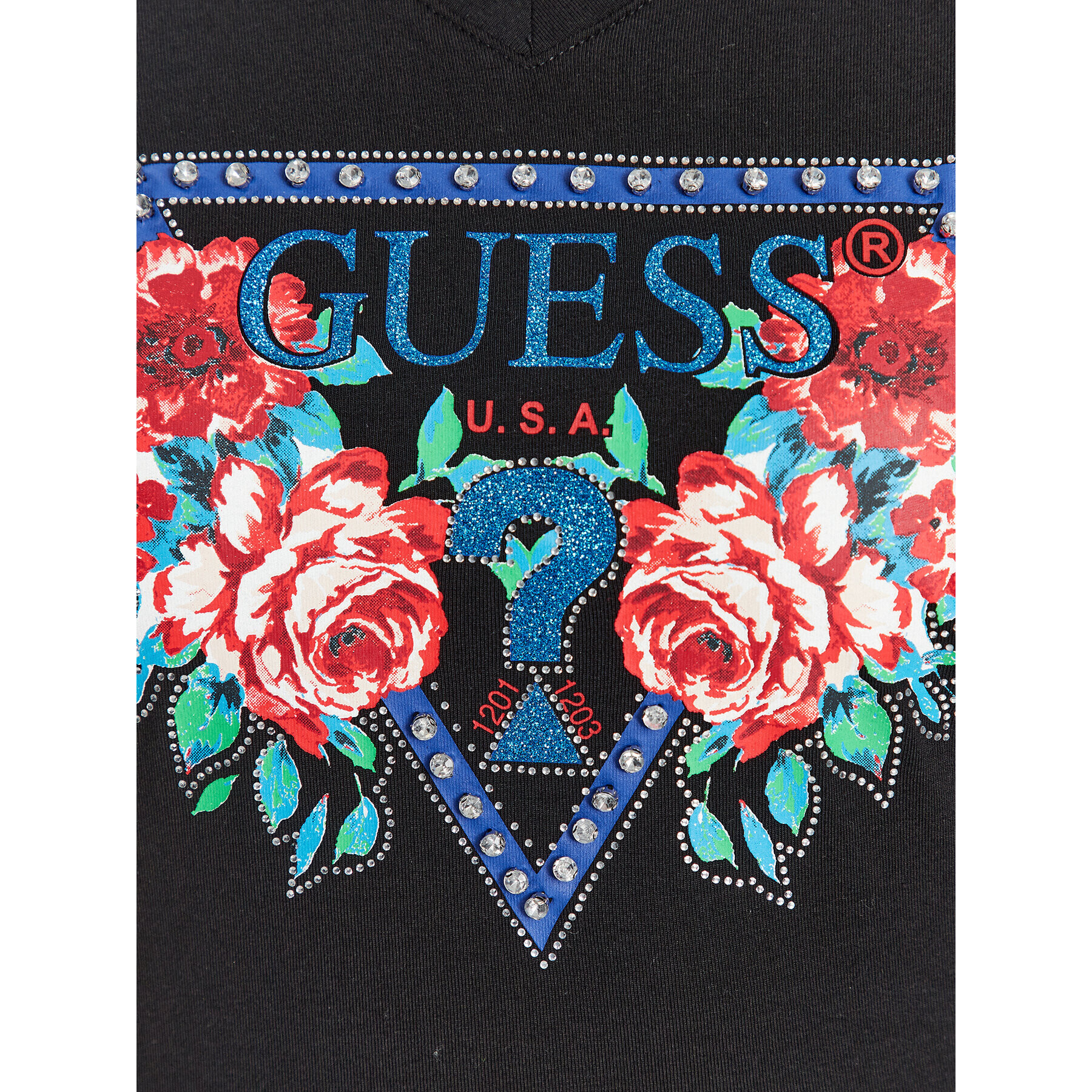 Guess Tričko W3BI56 J1314 Čierna Slim Fit - Pepit.sk