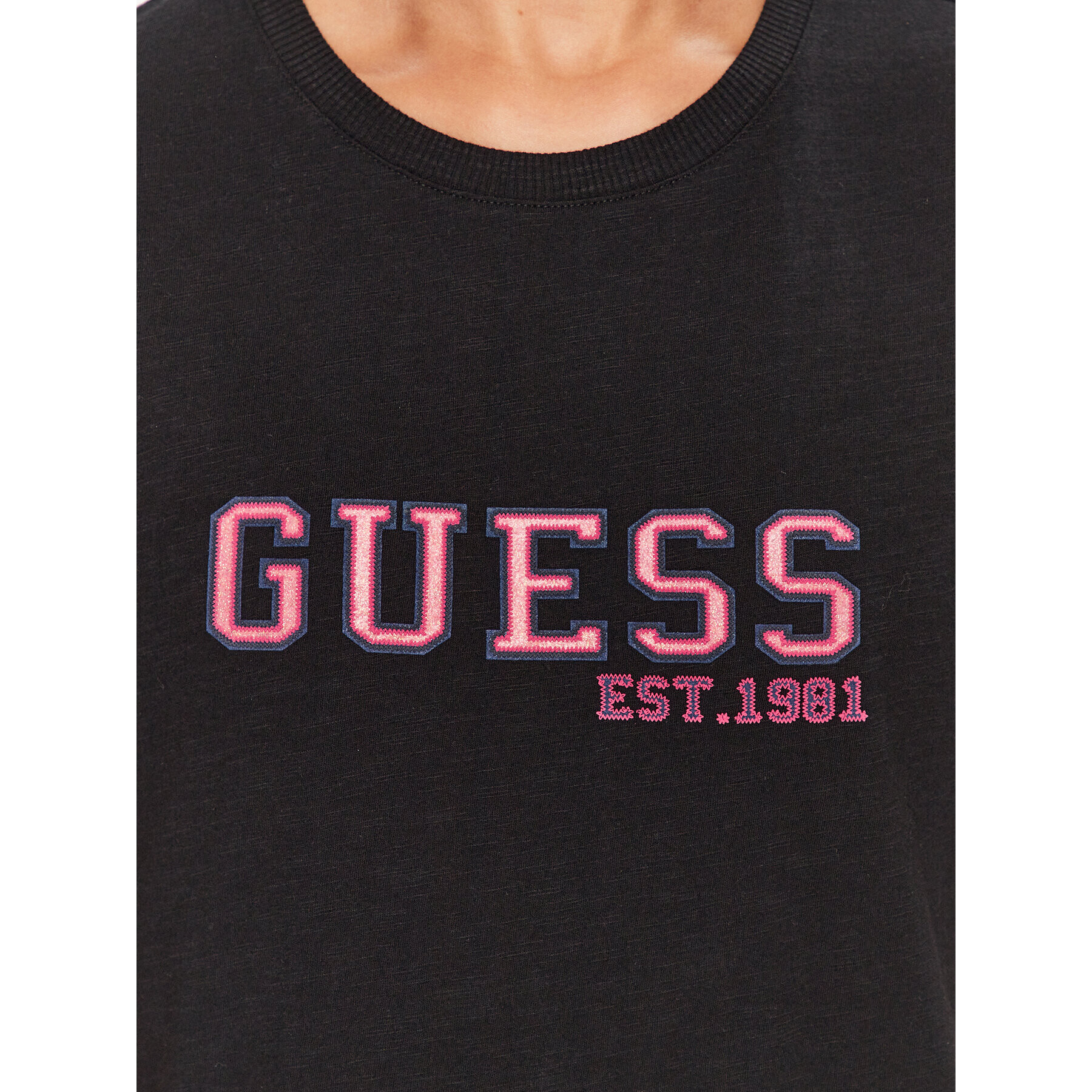 Guess Tričko W3YI35 K8G01 Čierna Regular Fit - Pepit.sk