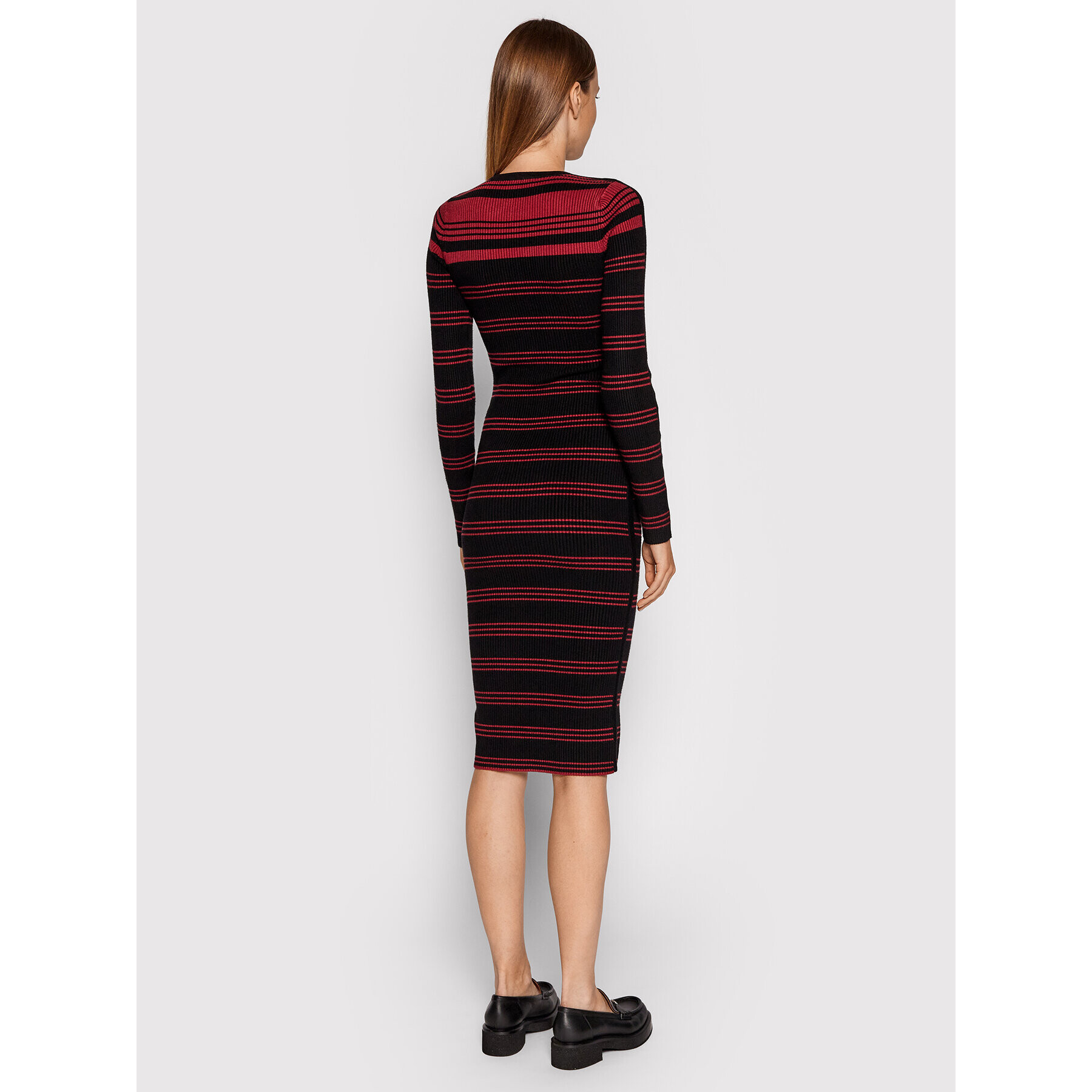 Guess Úpletové šaty Shae Buttoned Slit Rib W0GK0Q R0SM1 Čierna Slim Fit - Pepit.sk