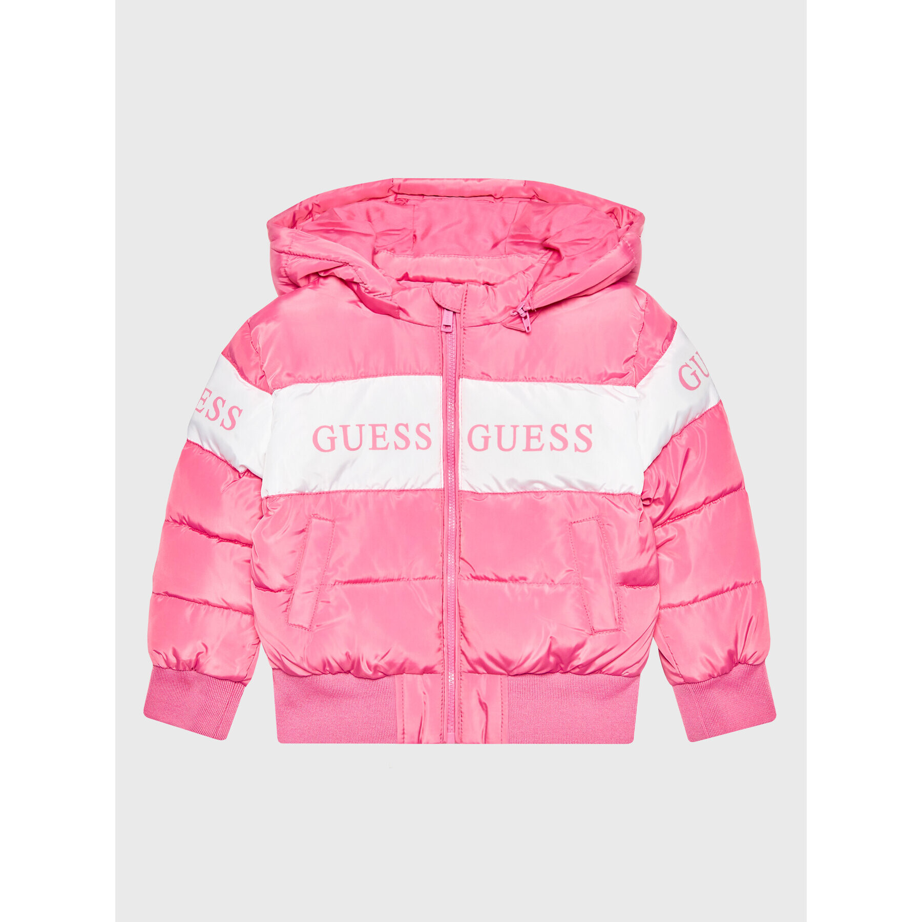 Guess Vatovaná bunda K2BL00 WB240 Ružová Regular Fit - Pepit.sk