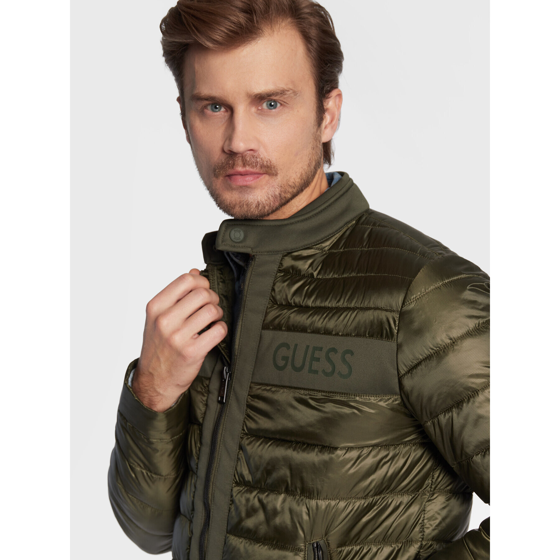 Guess Vatovaná bunda M2BL18 WEYY2 Zelená Regular Fit - Pepit.sk