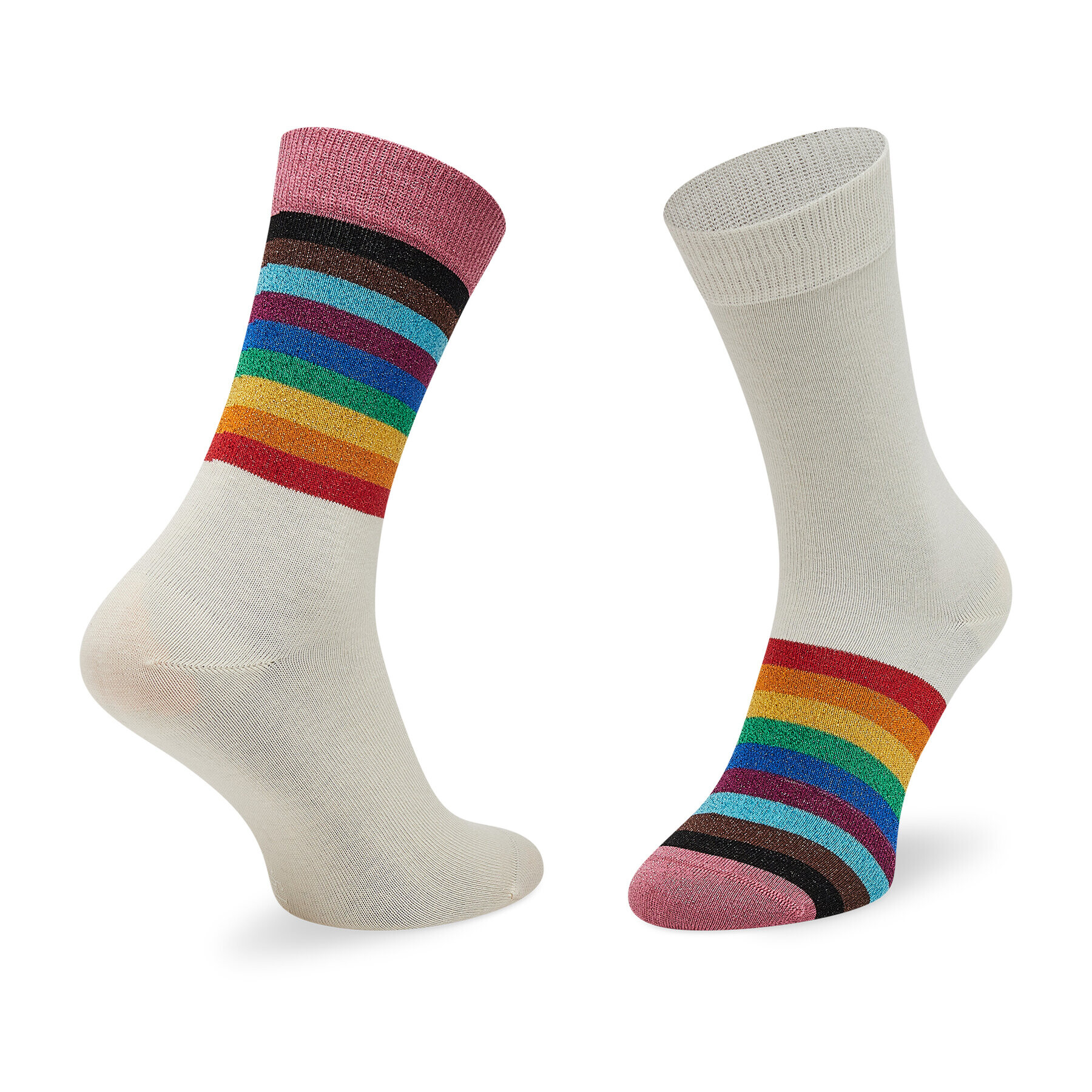 Happy Socks Súprava 3 párov vysokých ponožiek unisex XPRD08-1300 Biela - Pepit.sk