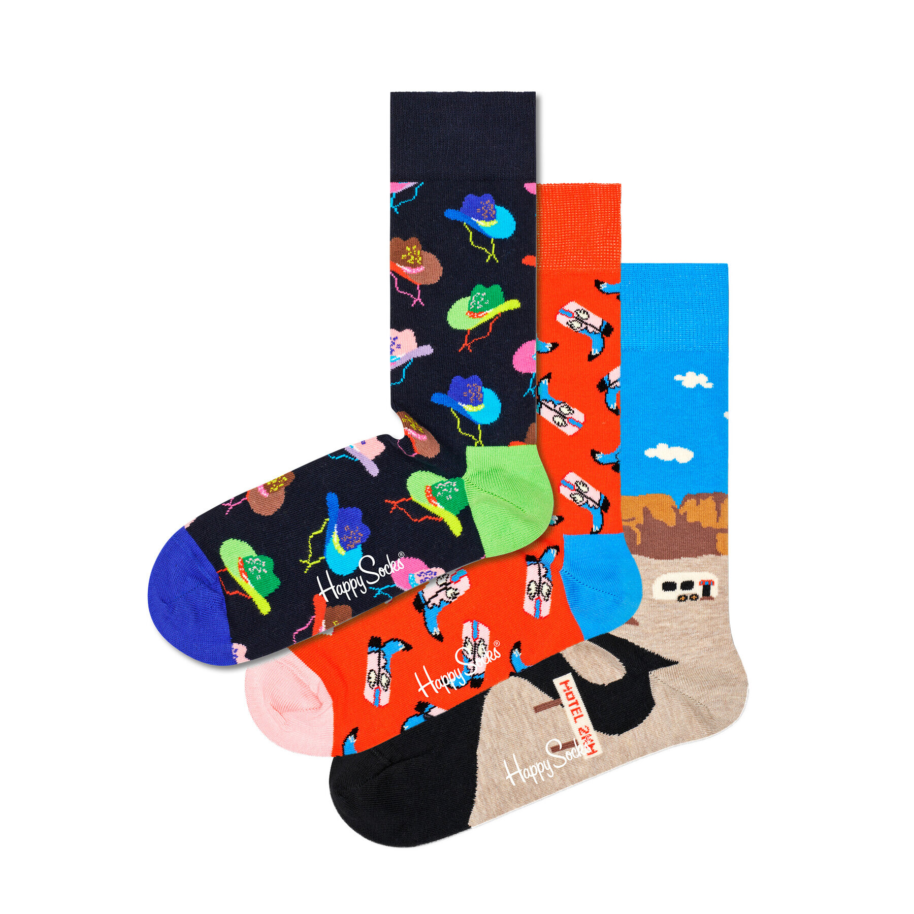 Happy Socks Súprava 3 párov vysokých ponožiek unisex XWET08-0200 Farebná - Pepit.sk