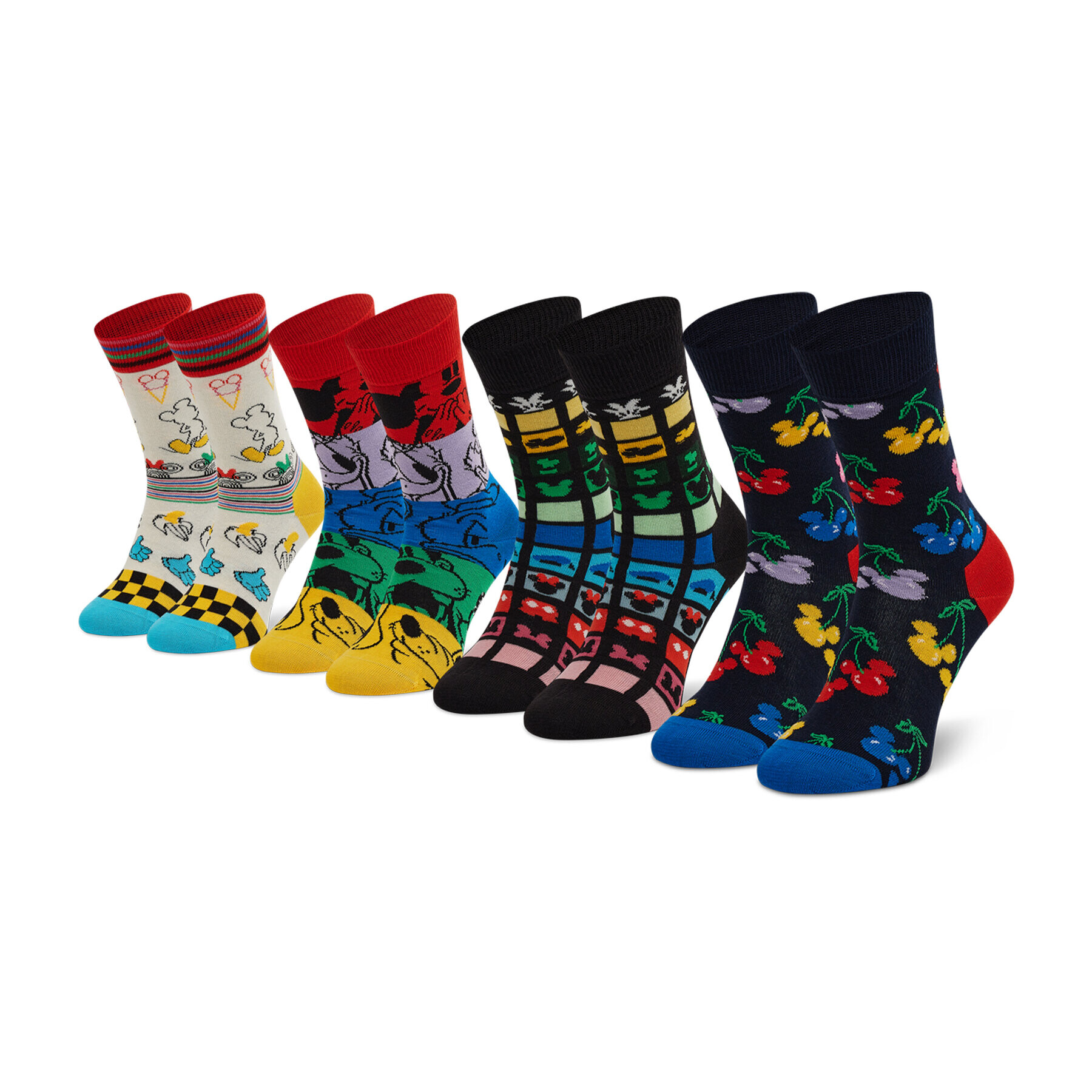 Happy Socks Súprava 4 párov vysokých ponožiek unisex XDNY09-0200 Čierna - Pepit.sk